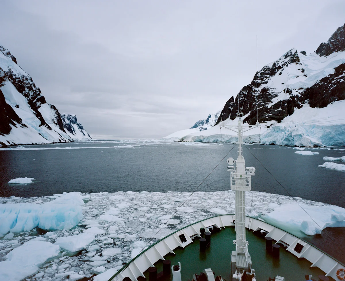 While the Captain was navigating shallow or tight passages such as this channel, the front deck of the ship would be off-limits.