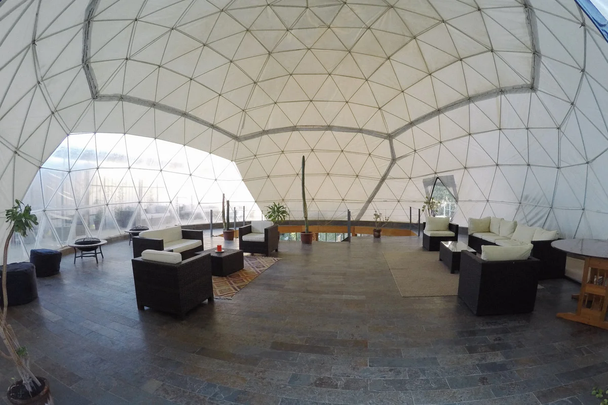 The reception and restaurant was downstairs in this 2 story dome.