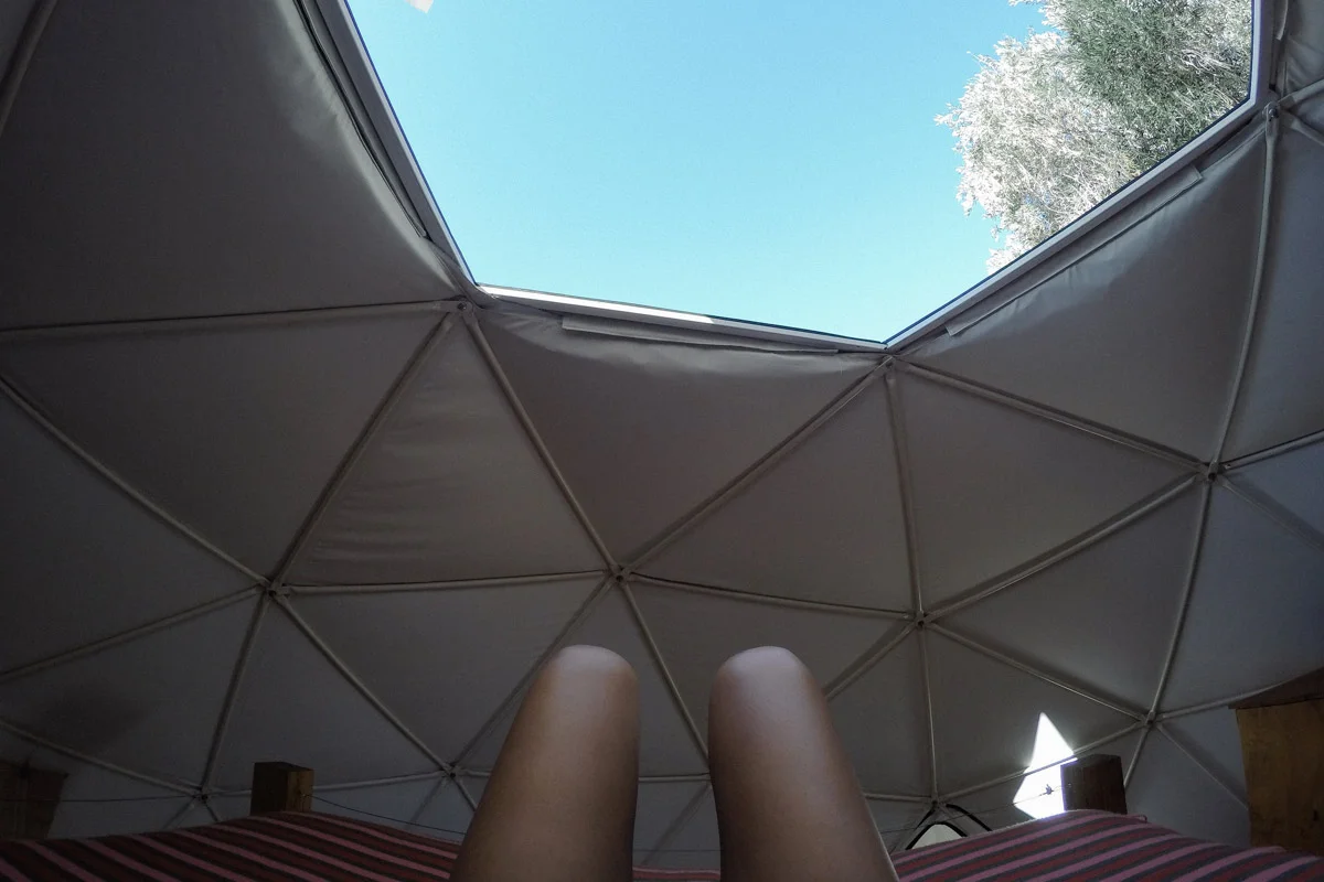 The pop-top moon roof was my favorite feature of our dome.