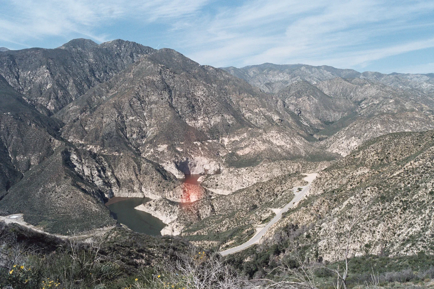 Waze took us on a scenic drive to Lancaster through the Angeles National forest, partially along the Angeles Crest Highway. Not sure how that random light leak showed up.