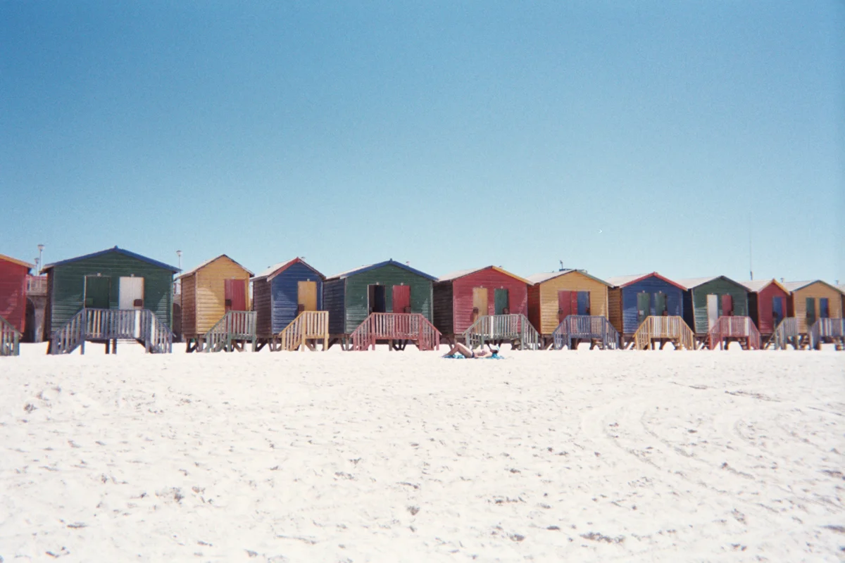 Beach houses at Muizenberg Beach
