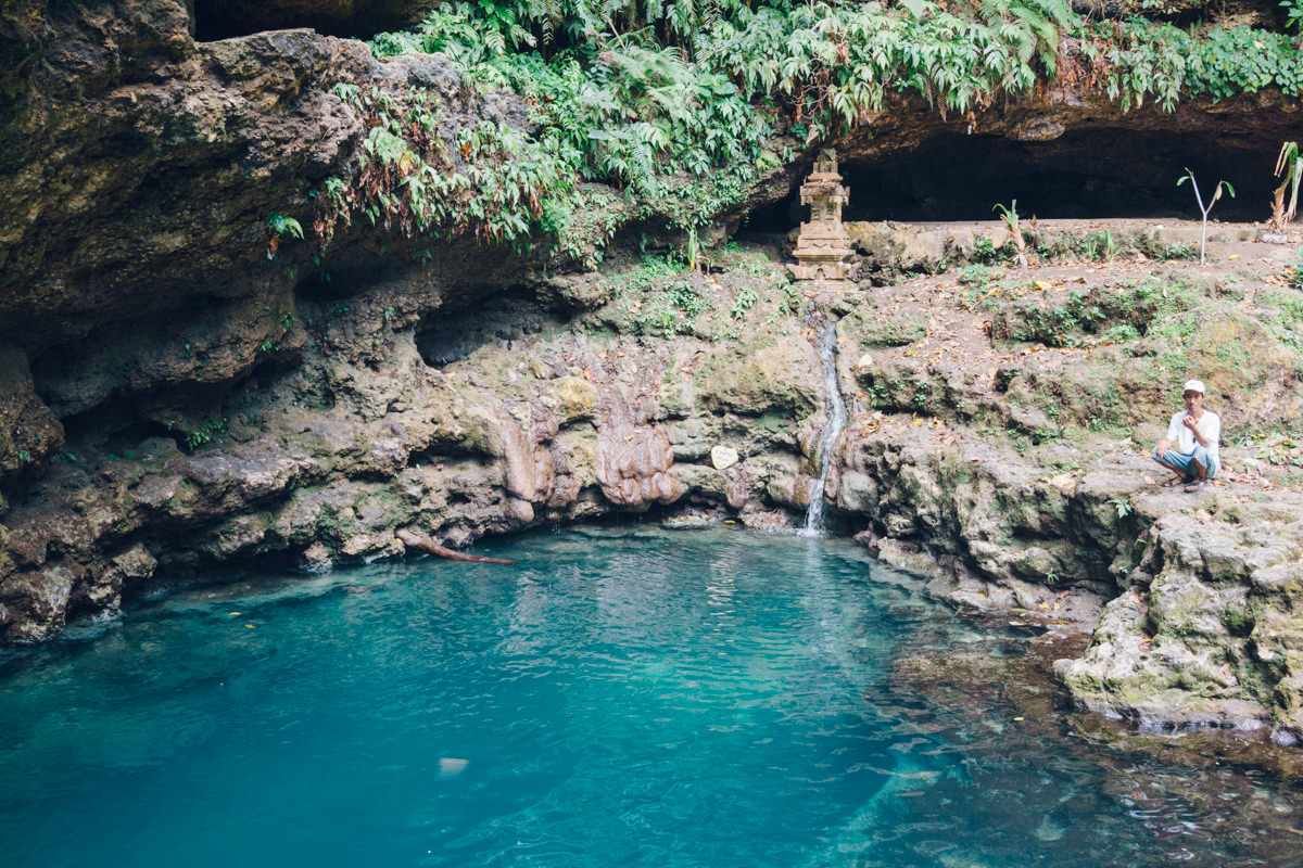 Temple and swimming hole on Nusa Penida. This particular swimming hole is intended only for men, and apparently it would have severely offended the locals if we had chosen to swim in it