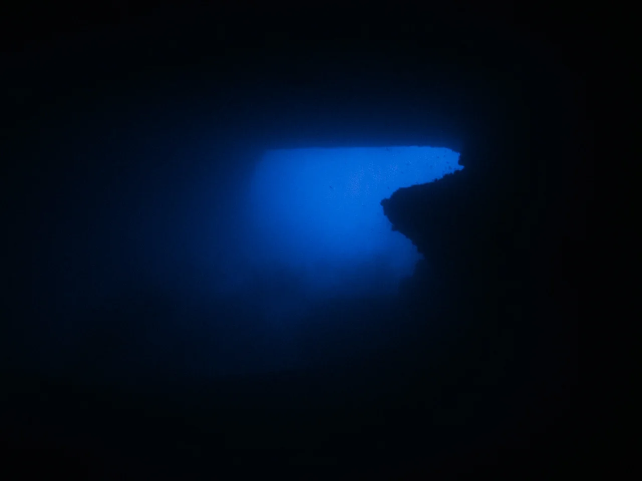 View from inside “Mike’s Cave”, deep below in the side of one of Gozo’s sheer cliffs.