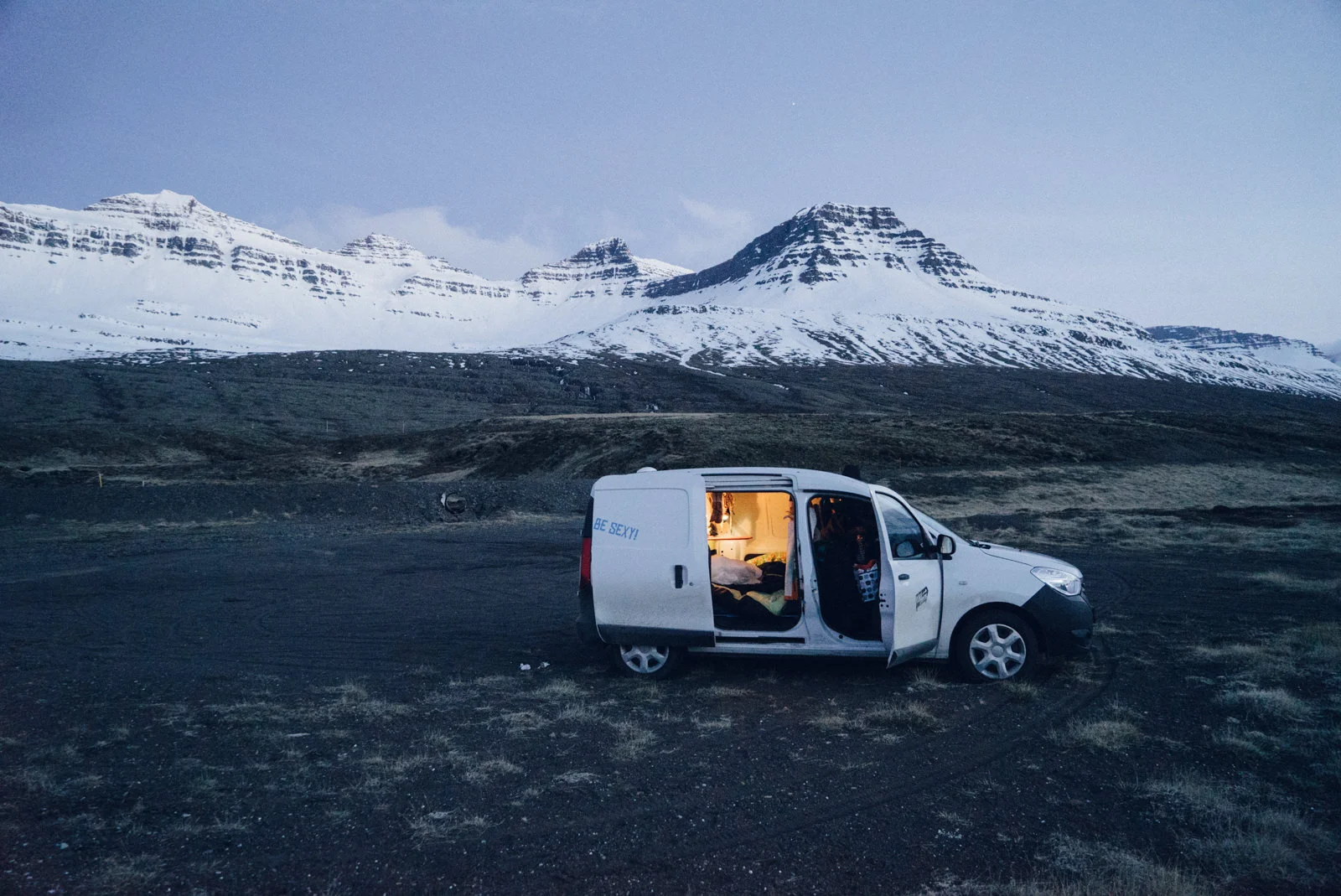 Our campsite for the night just below the main road. 