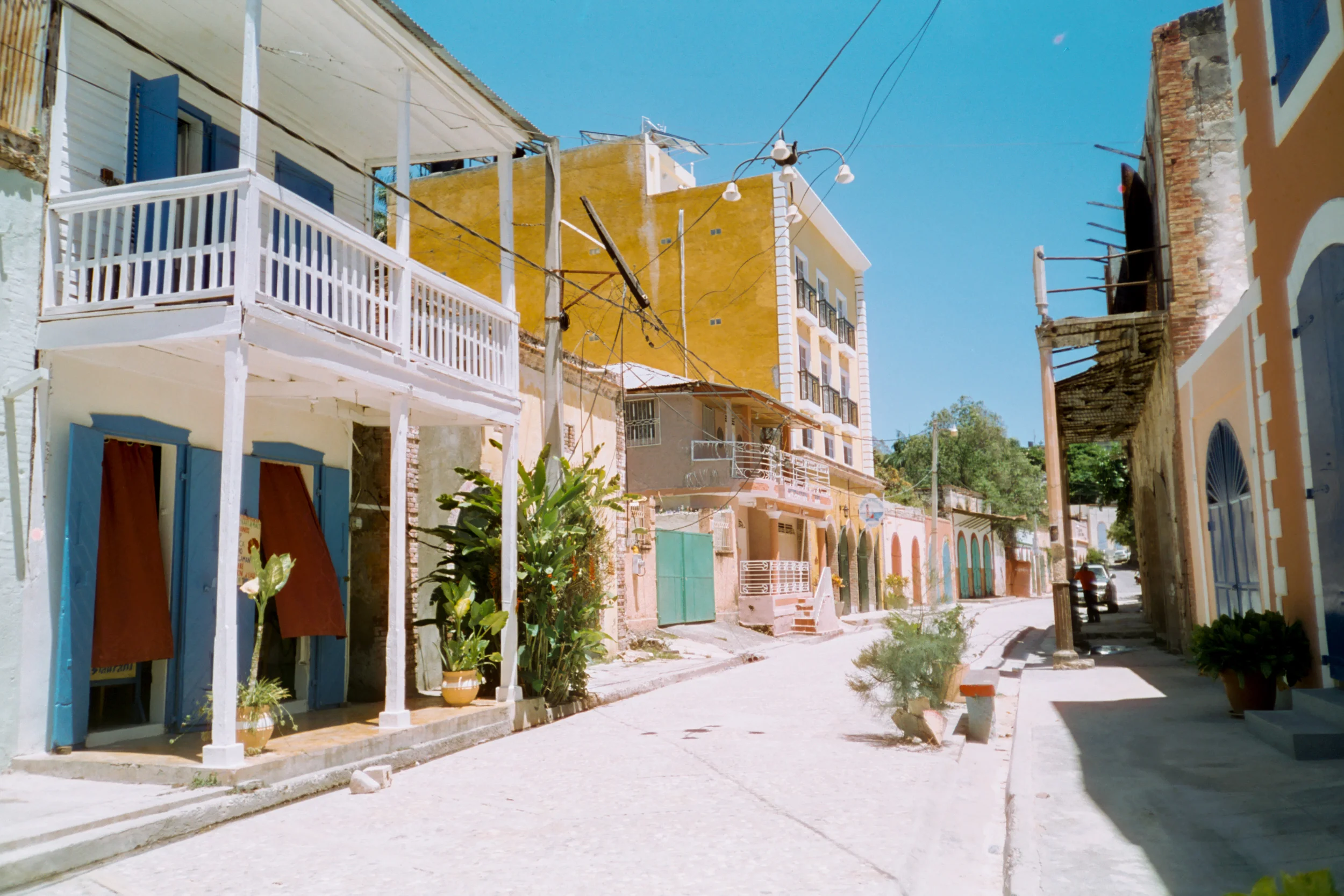 Colorful French colonial architecture