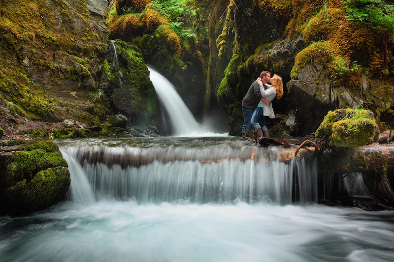 Engagement Photo in Waterfall