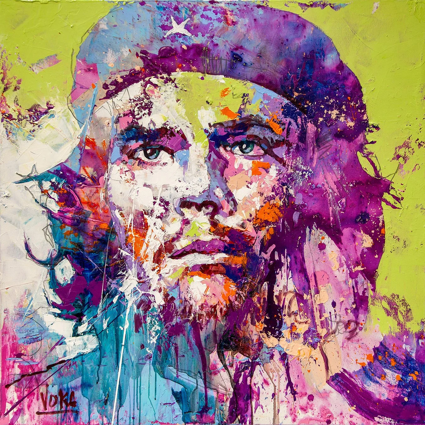 CHE, 100x100 cm/39,4x39,4 inch, Acrylic on Canvas