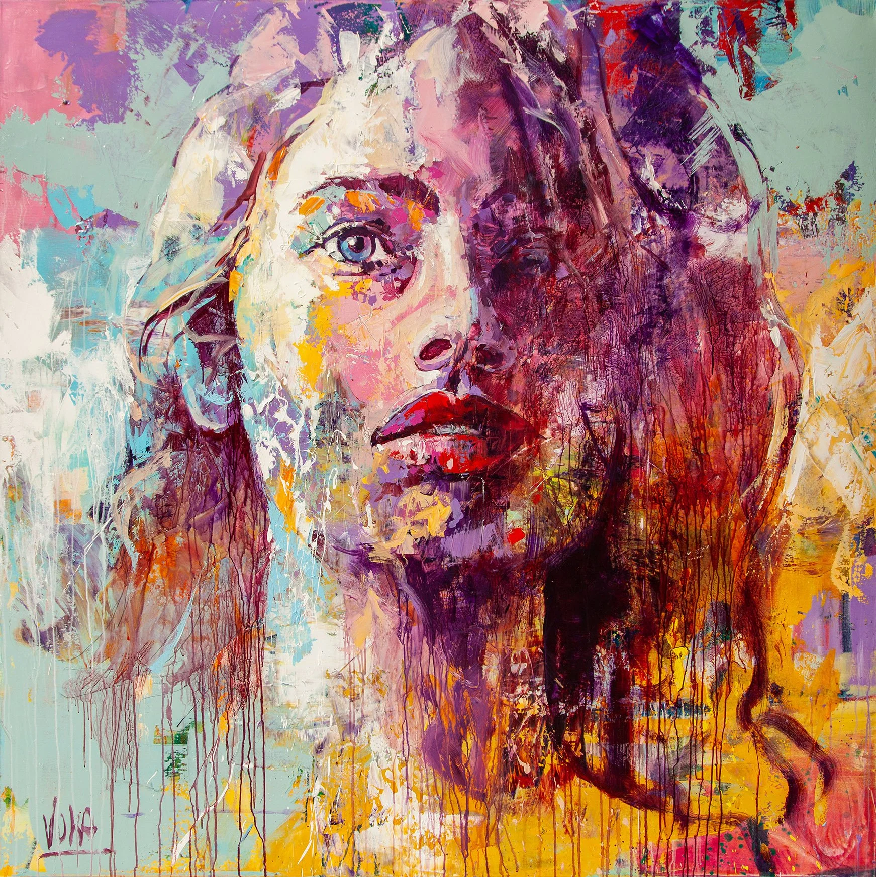 HEAD, 190x190 cm / 74,8x74,8 inch, Acrylic on Canvas