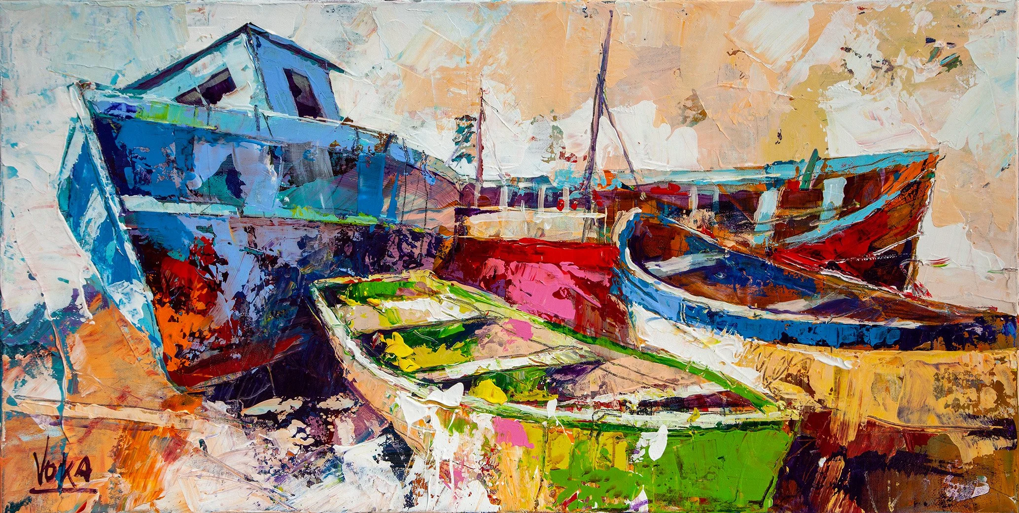 Drydock, 50x100 cm/19,7x39,4 inch, Acrylic on Canvas