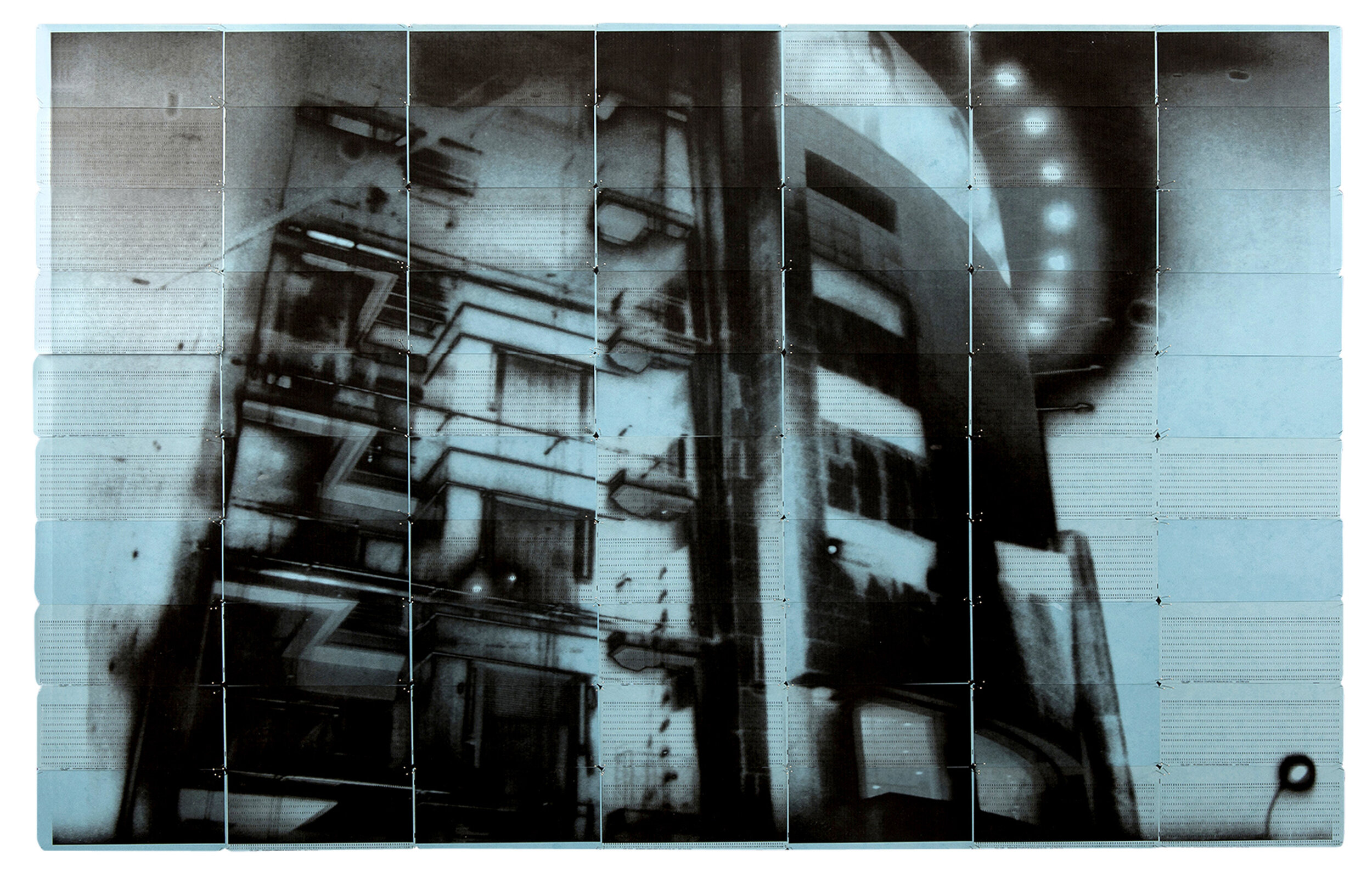 TYO2_010, 2018 Inkjet on 70 blue computer punch cards Negative date 2016 83 x 131 cm.jpg