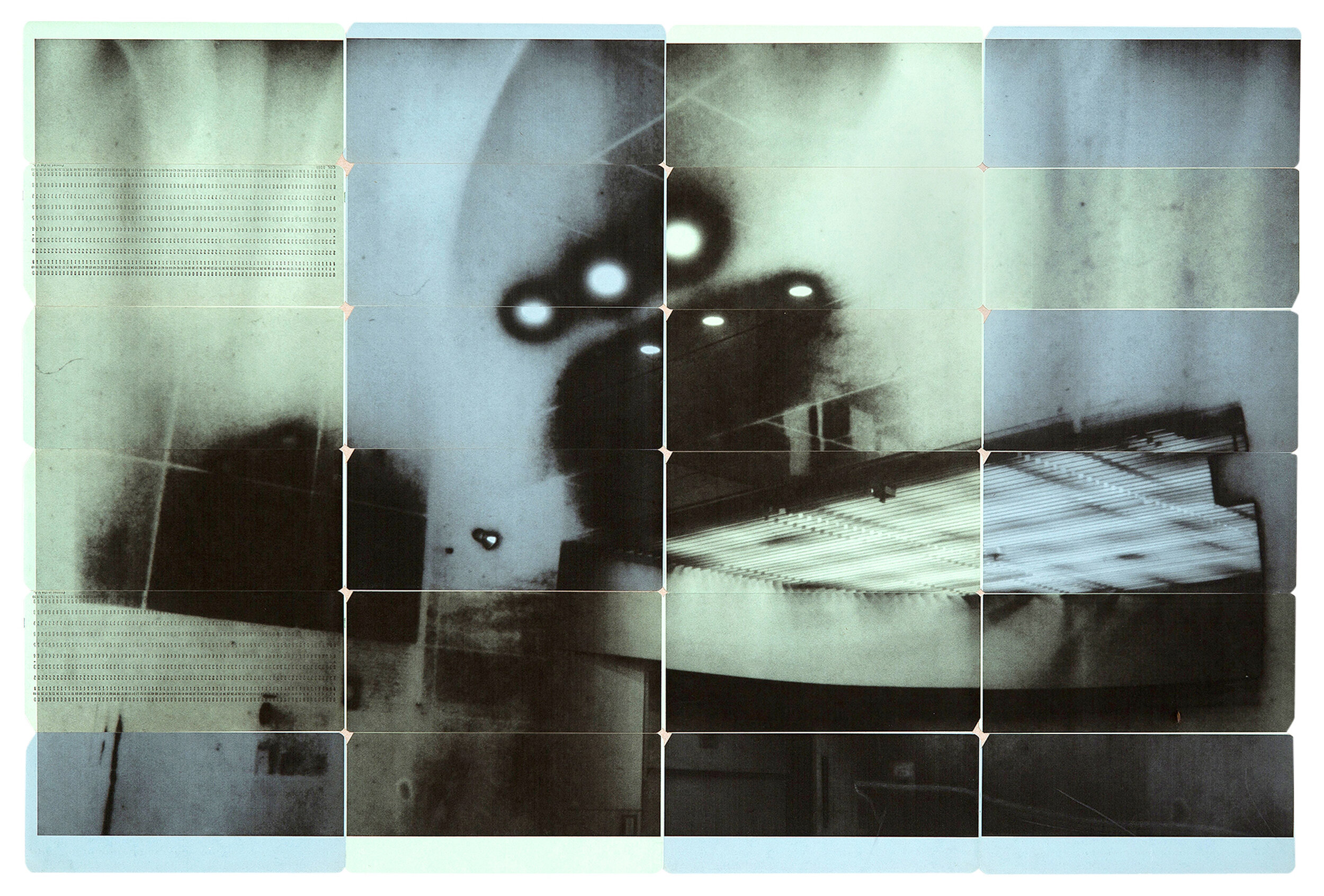 OSC_38, 2016 Inkjet on 24 green and blue computer punch cards Negative date 2015 49.7 x 74.7 cm.jpg