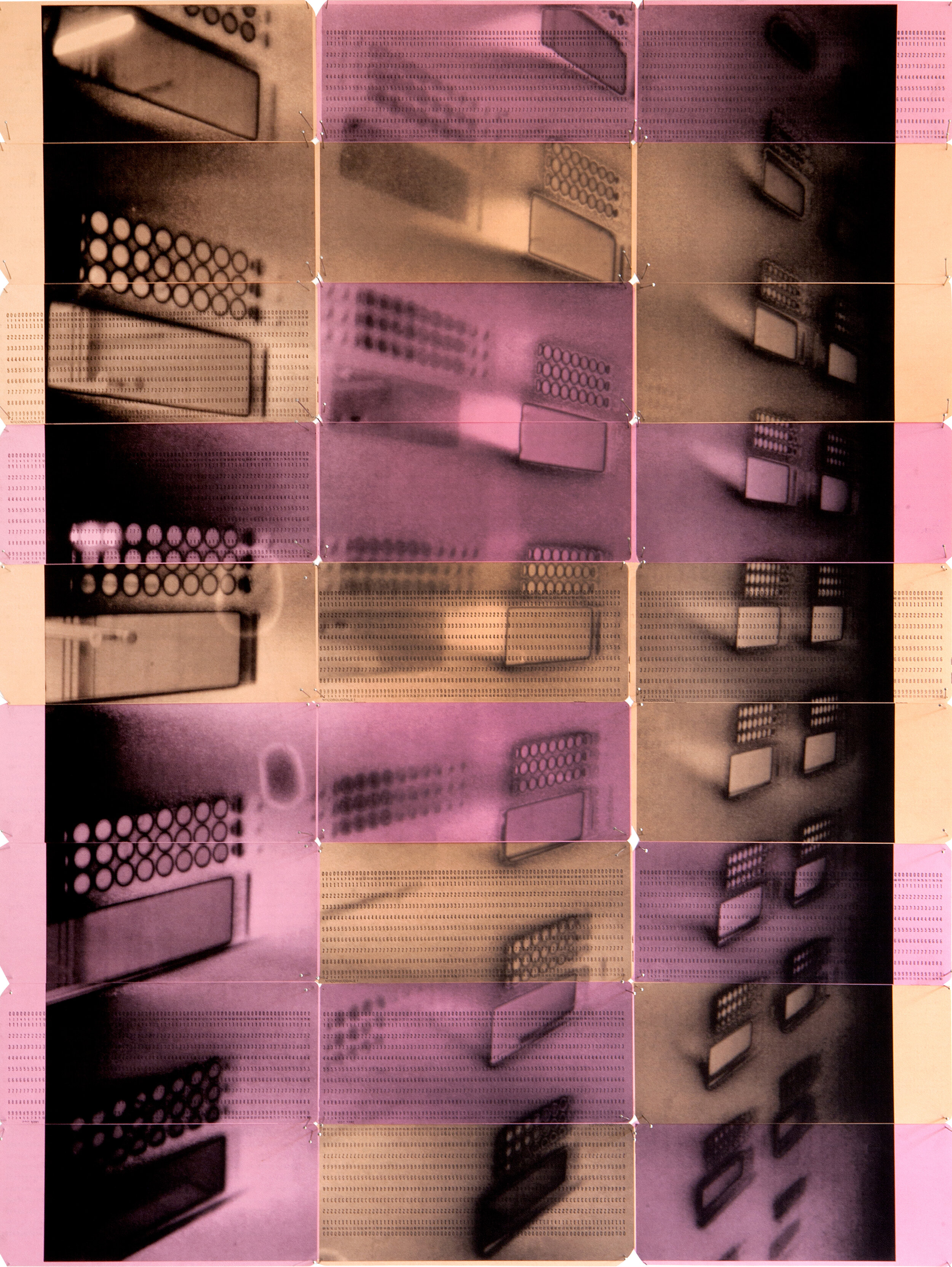 LDN5_06 2017 Inkjet on 27 pink and orange computer punch cards Negative date 2017 74.7 x 56.1 cm.jpg