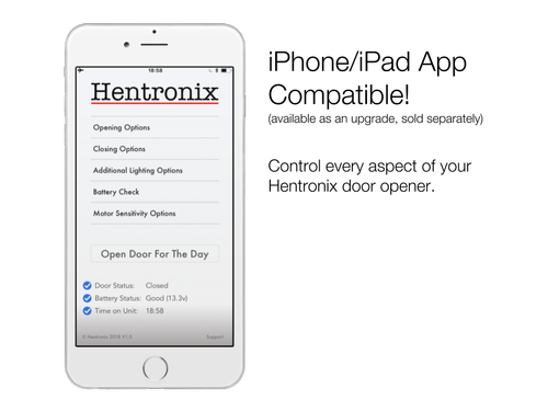 Compact Horizontal Door Automatic Openercloser Hentronix The Best Automatic Chicken Coop Door Openers