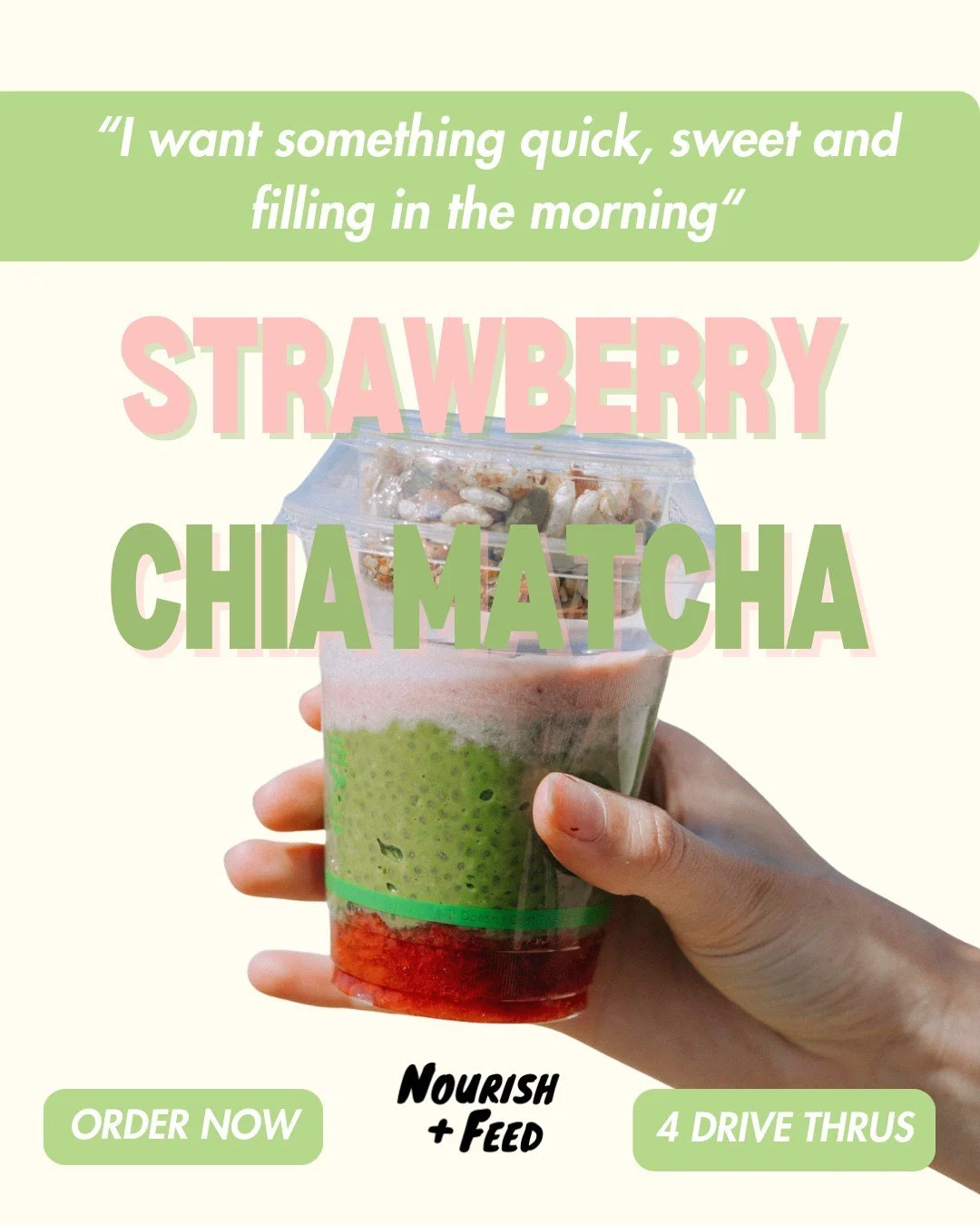 Your summer favorites, just one tap away 🍓🍵 

Start your morning&rsquo;s right with our Summer Special, the Strawberry Matcha Chia Pot, available to pick up in minutes at our drive-thru&rsquo;s, or order ahead on the app to skip the wait! ☀️✨

#nou