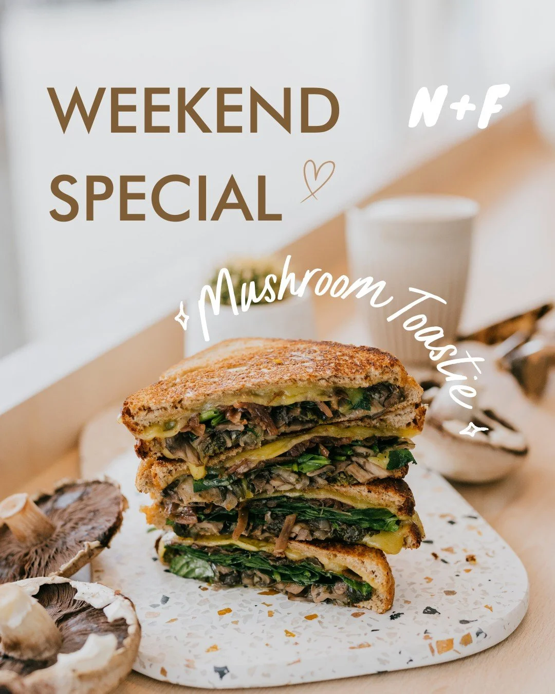 Our Mushroom Toastie is here for a limited time only 👀 🍄&zwj;🟫 

Drive thru and try it before it&rsquo;s gone...

#mushroomtoastie #nourishandfeed #quickhealthylunch #healthytoastie