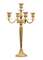 Gold 5 arm candelabra