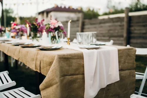 hessian table cloth custom made