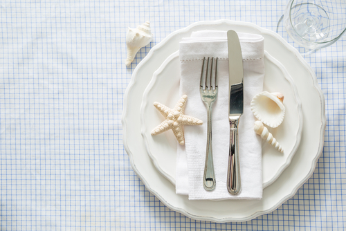 custom made blue grid tablecloth