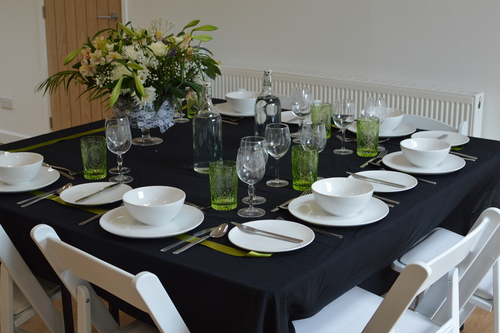 black mechanical stretch tablecloth - square