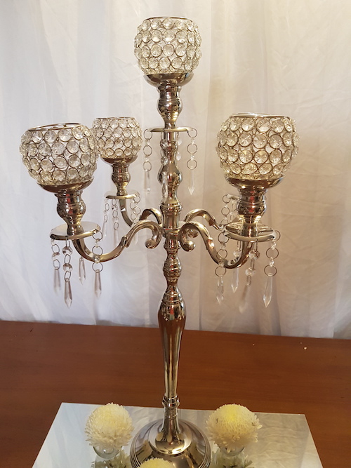 crystal votive candelabra