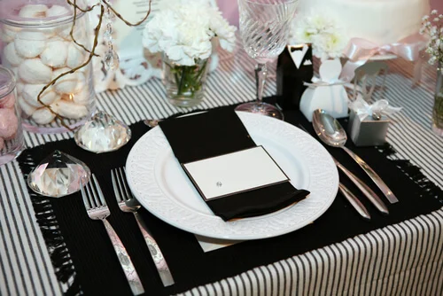 Black and White Table Setting
