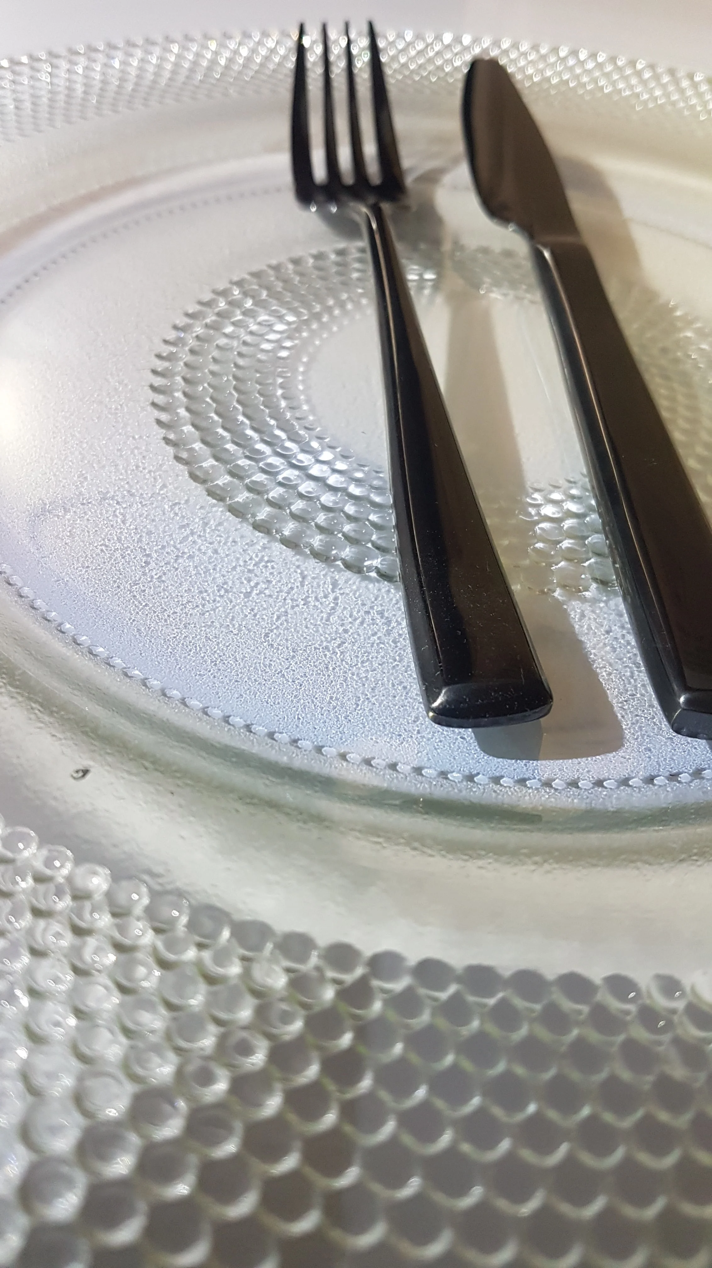 clear glass crystal charger plate AVAILABLE FOR HIRE NOW | wedding and event hire Sydney