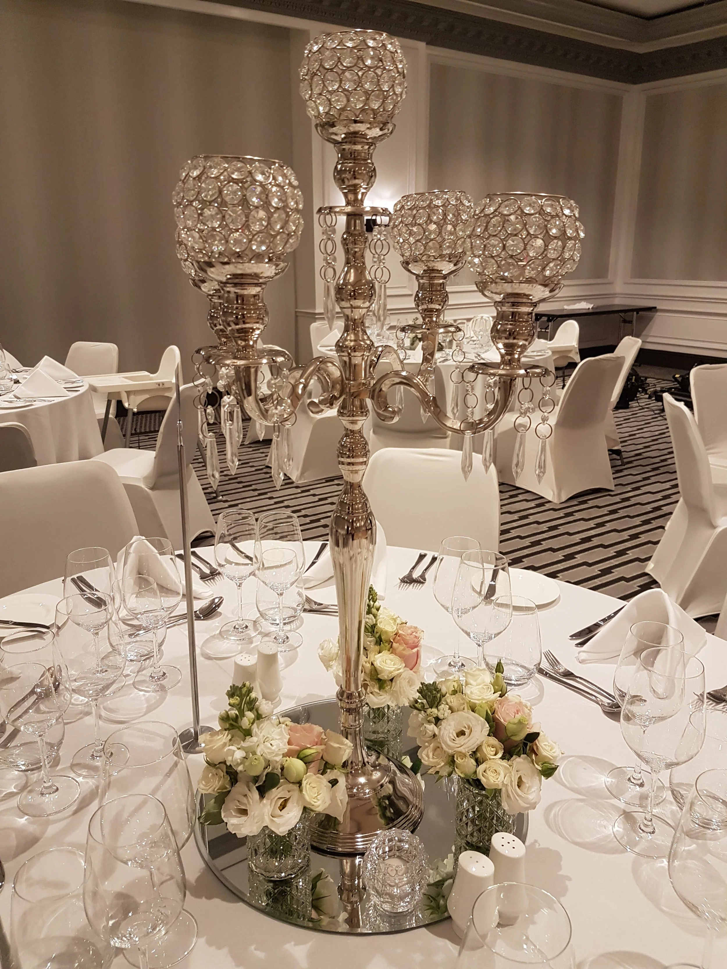 crystal centrepiece package for hire