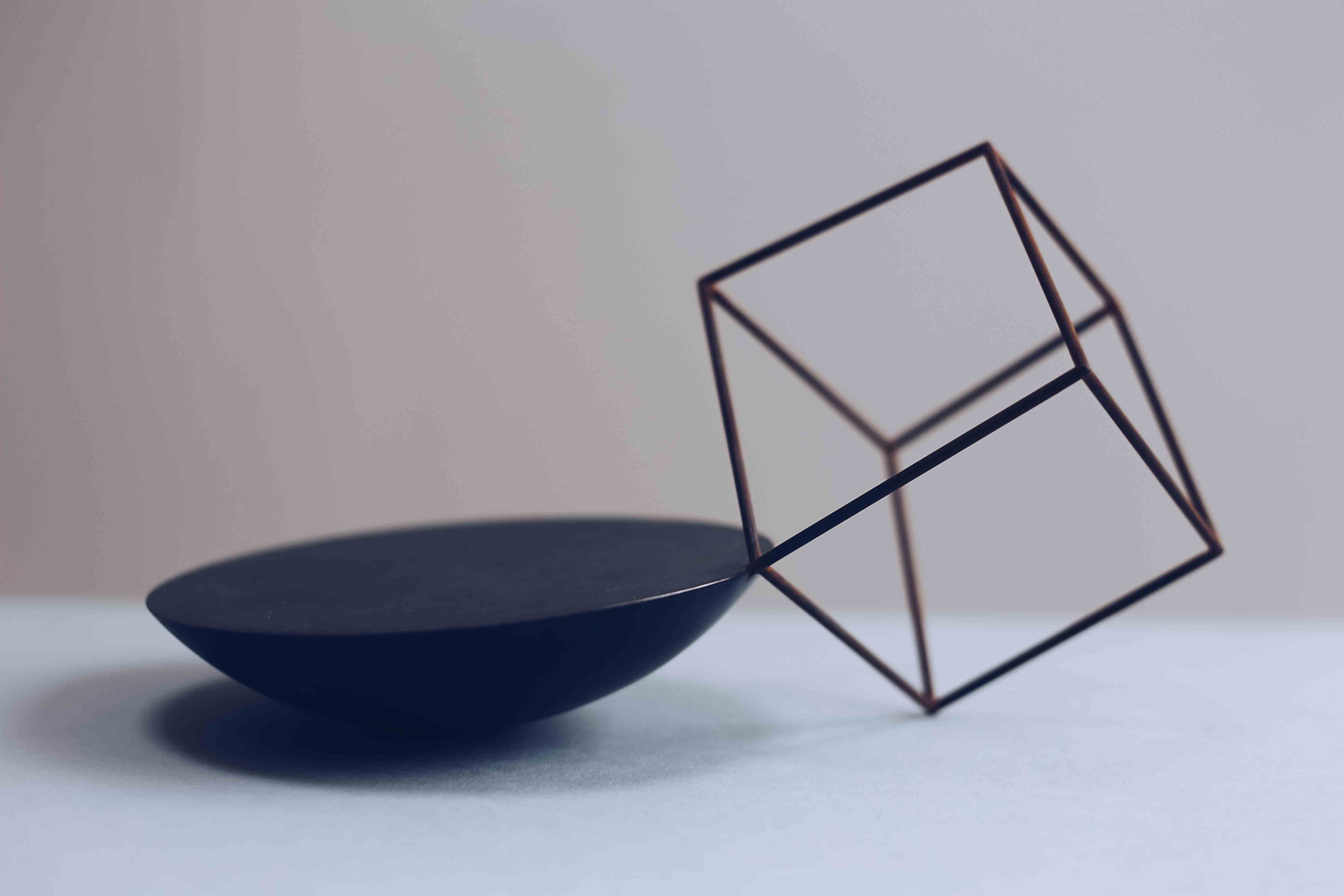 no 1 'Cube Bowl' patinated copper and weathered steel.jpg