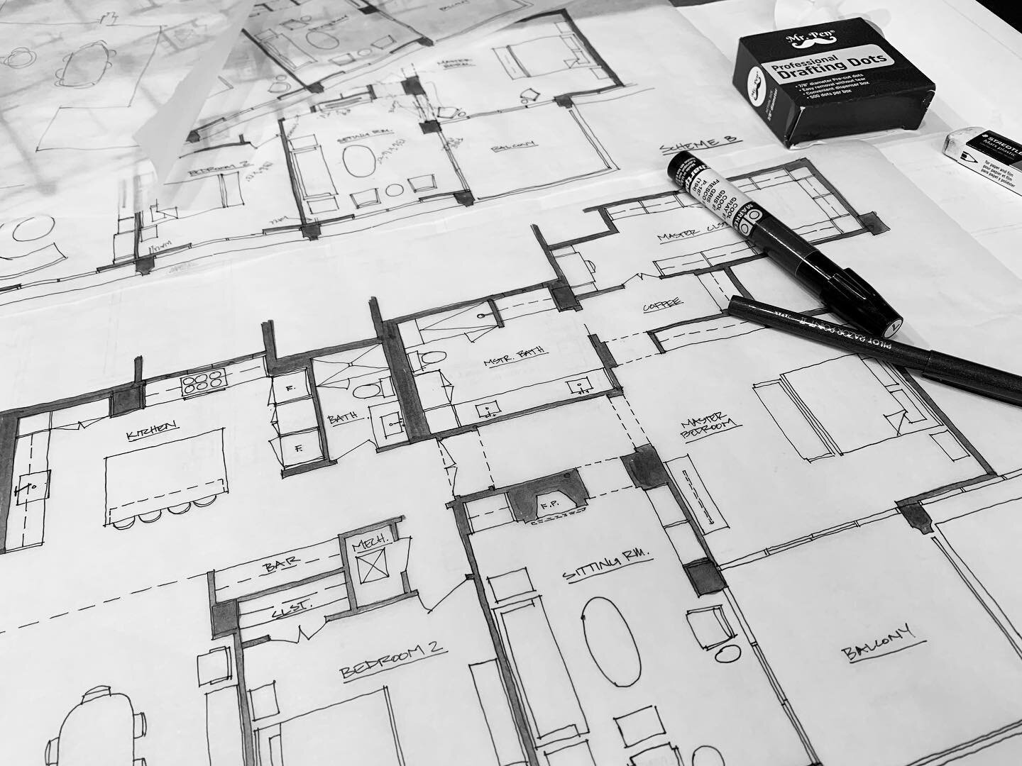 Schematics for a River Oaks Condo&hellip;working through the many options.