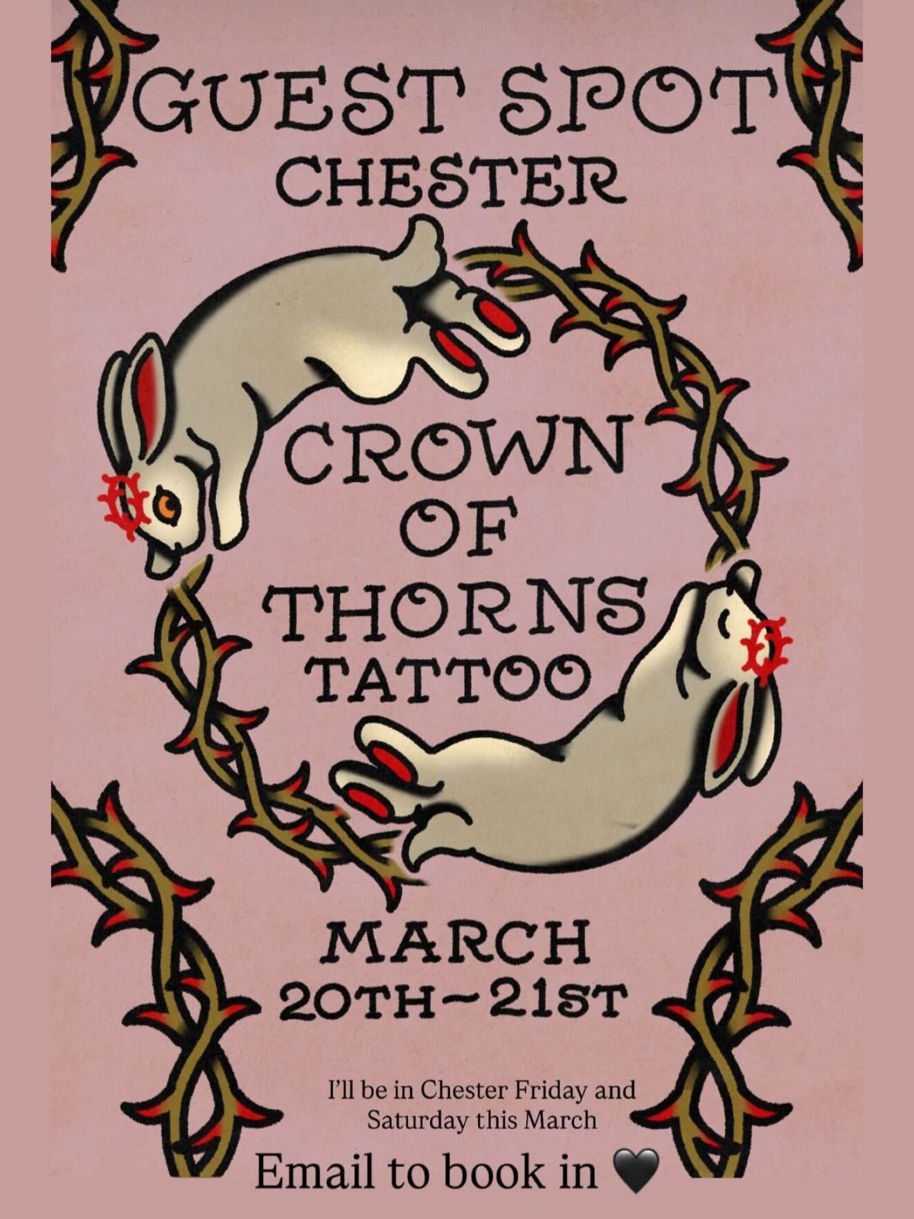 Guest artist ! @hannahlunntattoo with be with us 20/21 March dm her direct for bookings