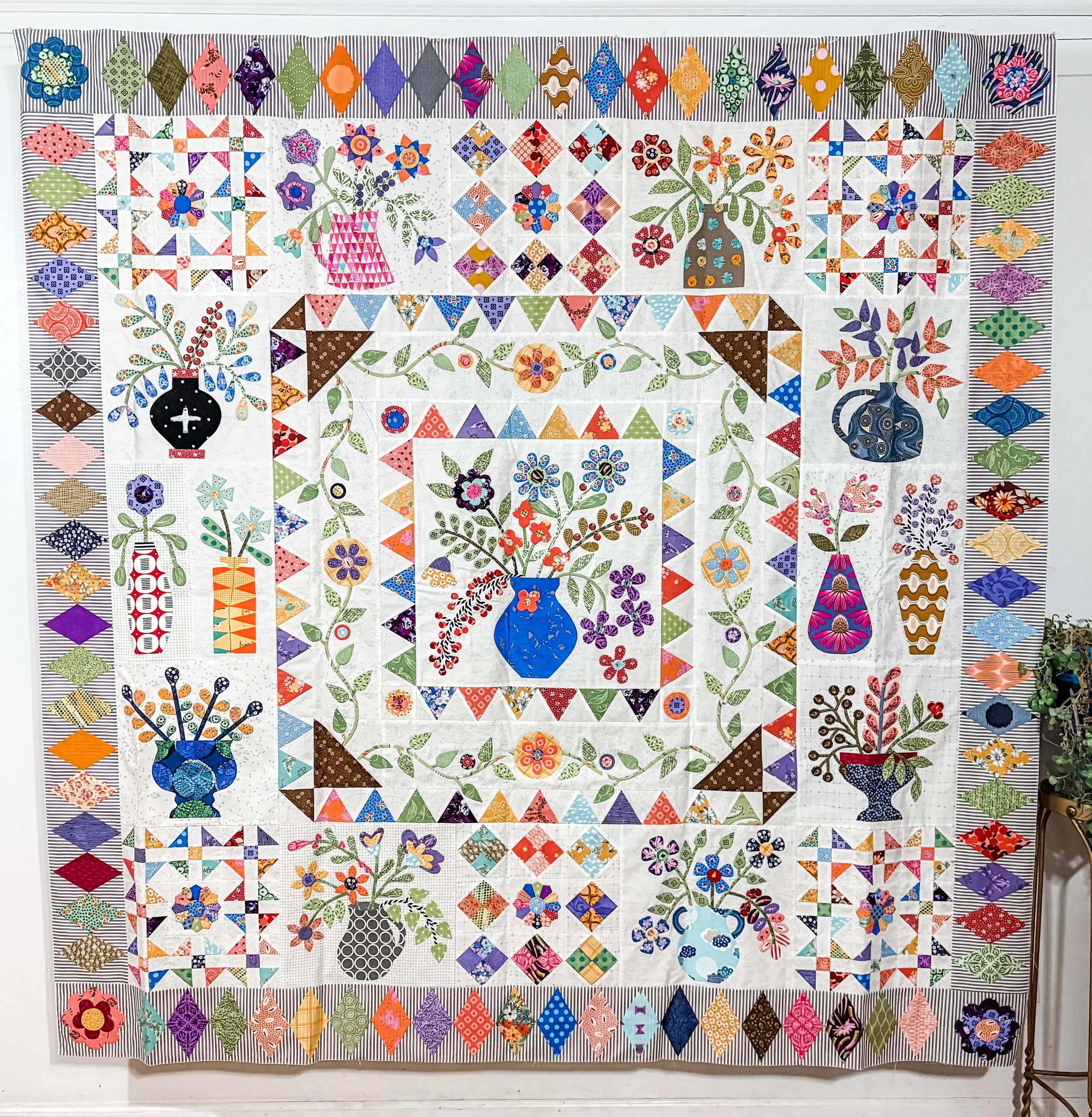 Applique Quilt Custom Quilted by Tia Curtis