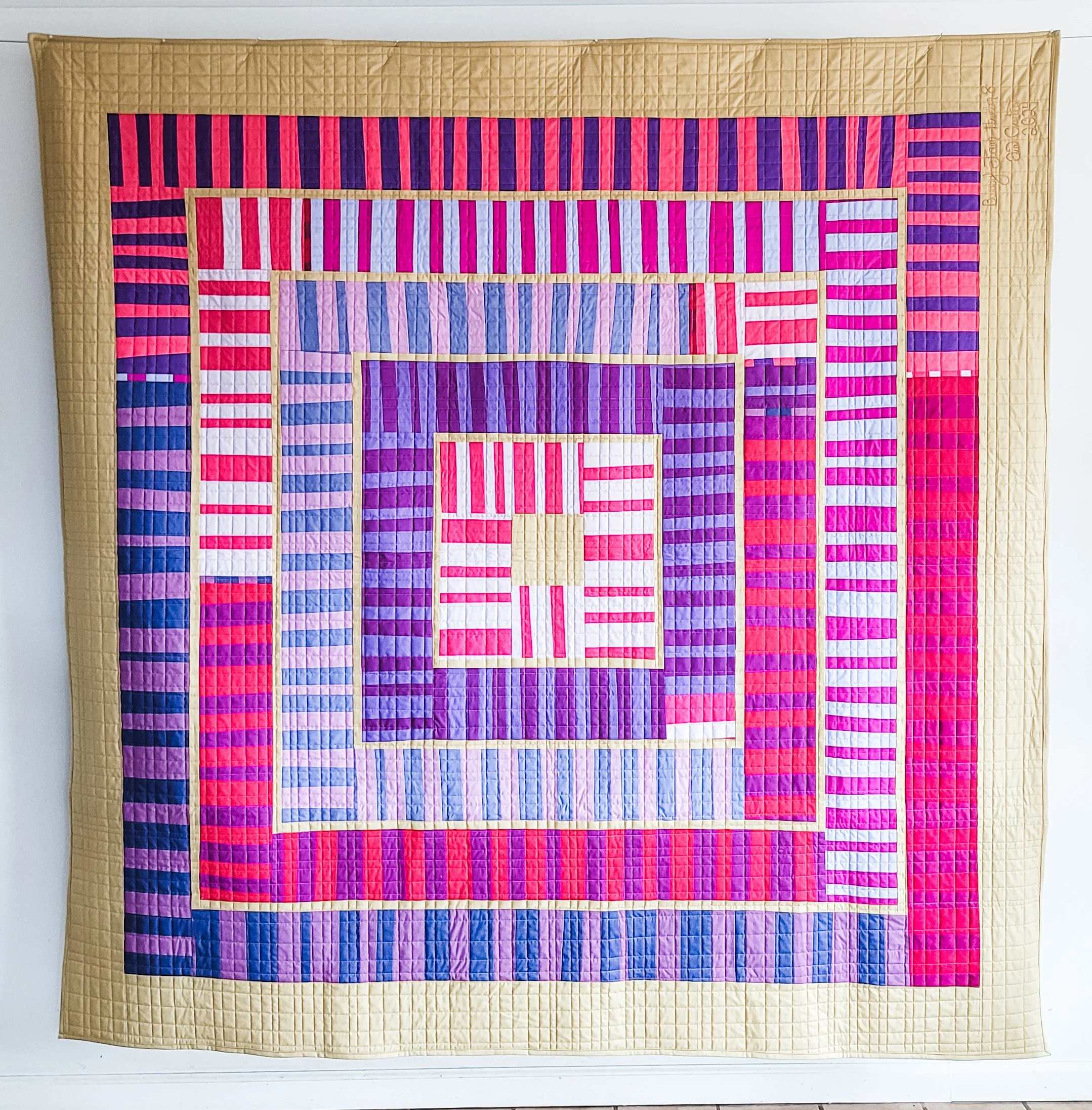 Square Berry Jam quilt. Made by Tia Curtis. I used 16 fat quarters to make this version of my Berry Jam quilt. 