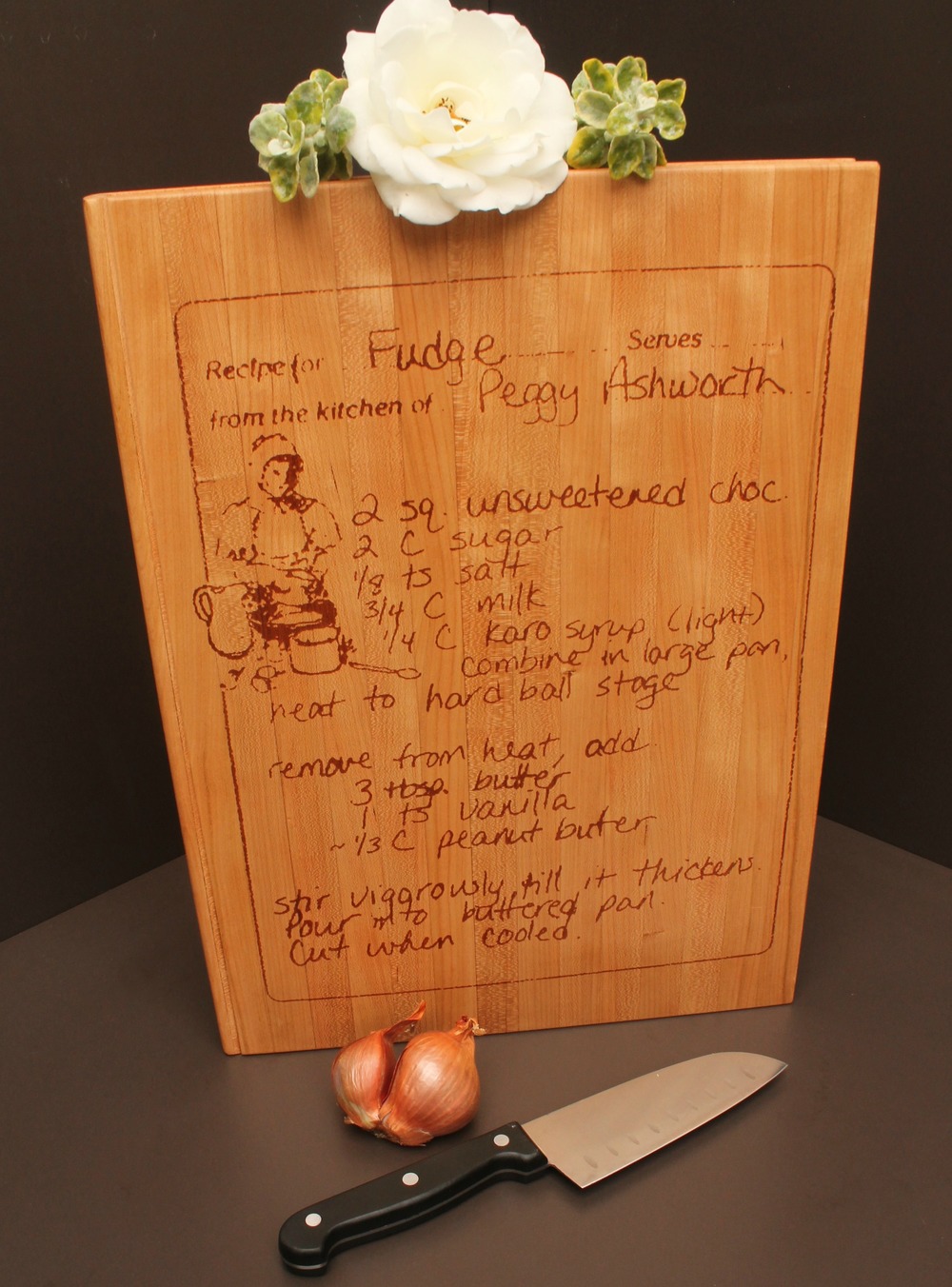 Handwriting Cutting Board - Personalized - Leather Handle — Lovely Grain  Studio