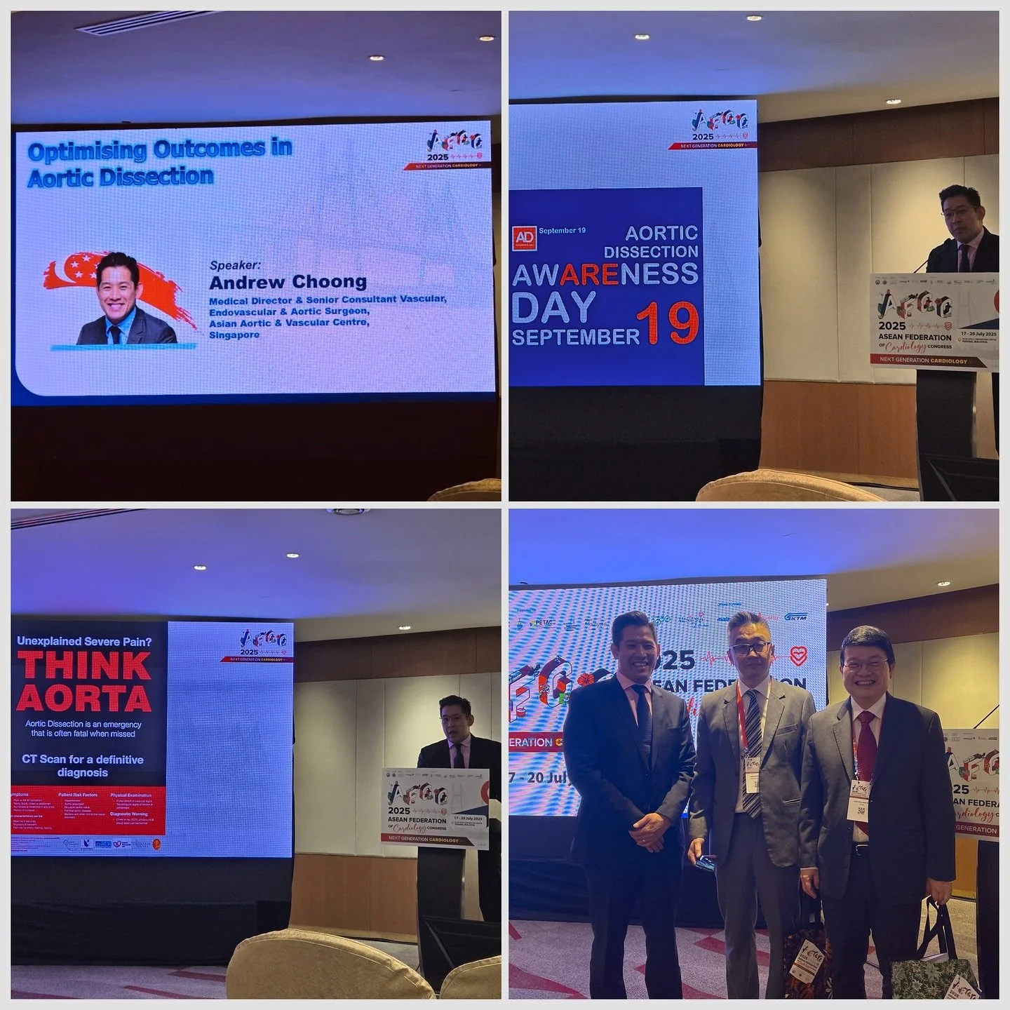 Grateful for the invitation to speak at the ASEAN Federation of Cardiology Congress 2025. Especially being one of only a handful of vascular surgeons given such an opportunity. Talk title: &ldquo;Optimising Outcomes in Aortic Dissection&rdquo;. I spo