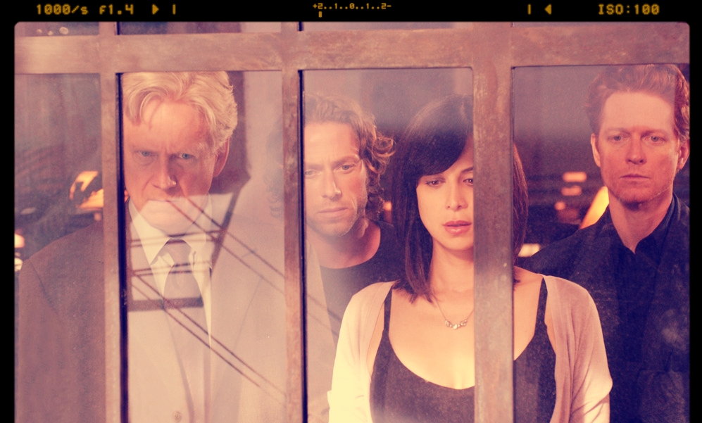 MICHAEL RODGERS ON SET WITH CATHERINE BELL ERIC STOLTZ AND BRUCE DAVIDSON.