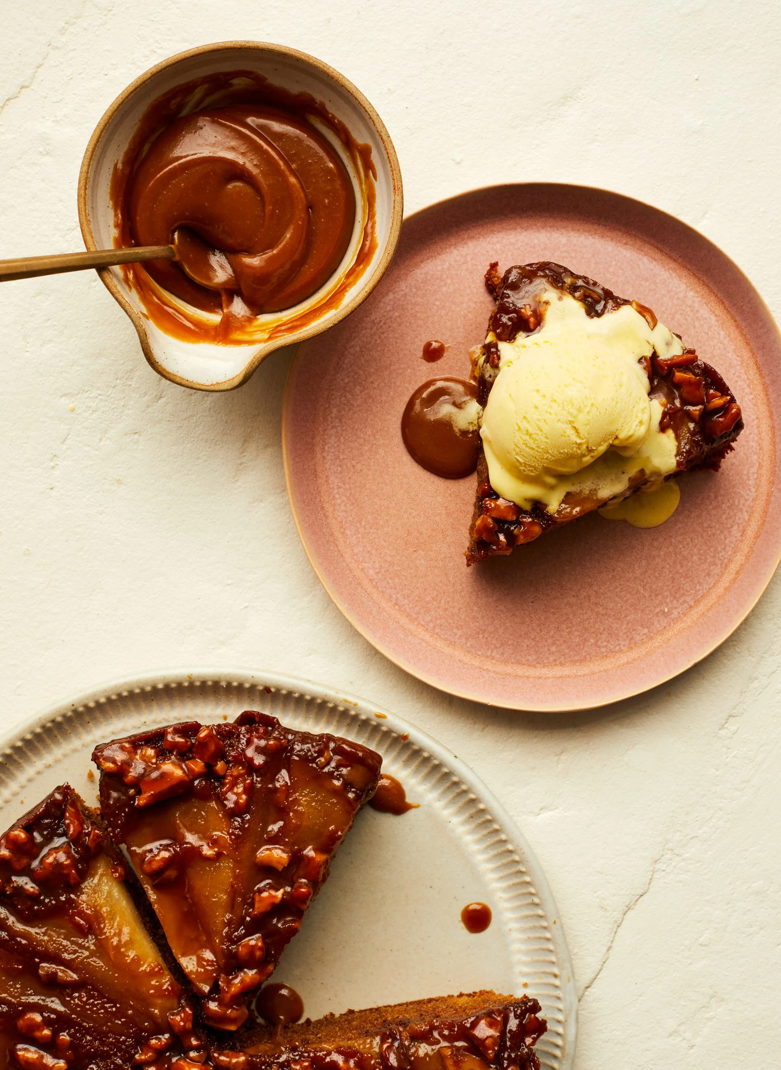 Upside down Pear and Walnut Cake