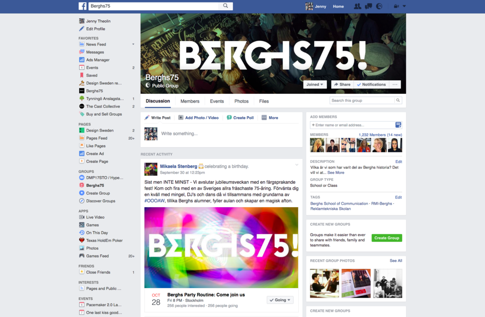 Berghs75 Group – on Facebook