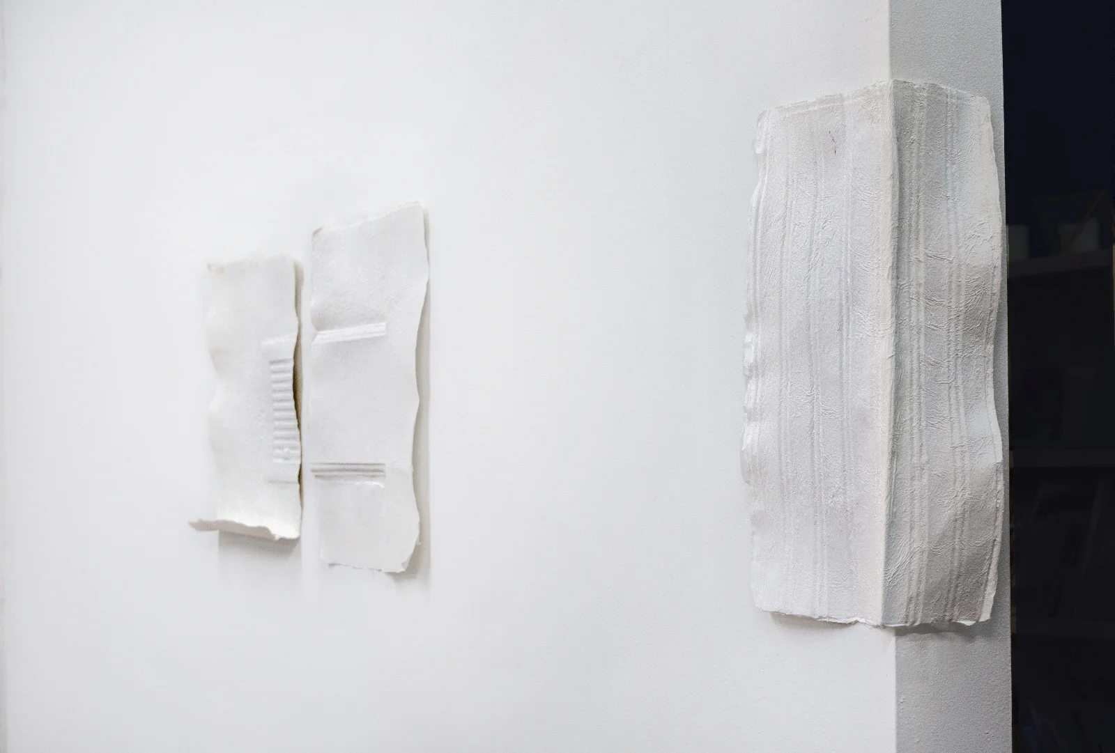 hips bowed against the doorway, handmade cotton paper 17” x 7” x 4” 2016