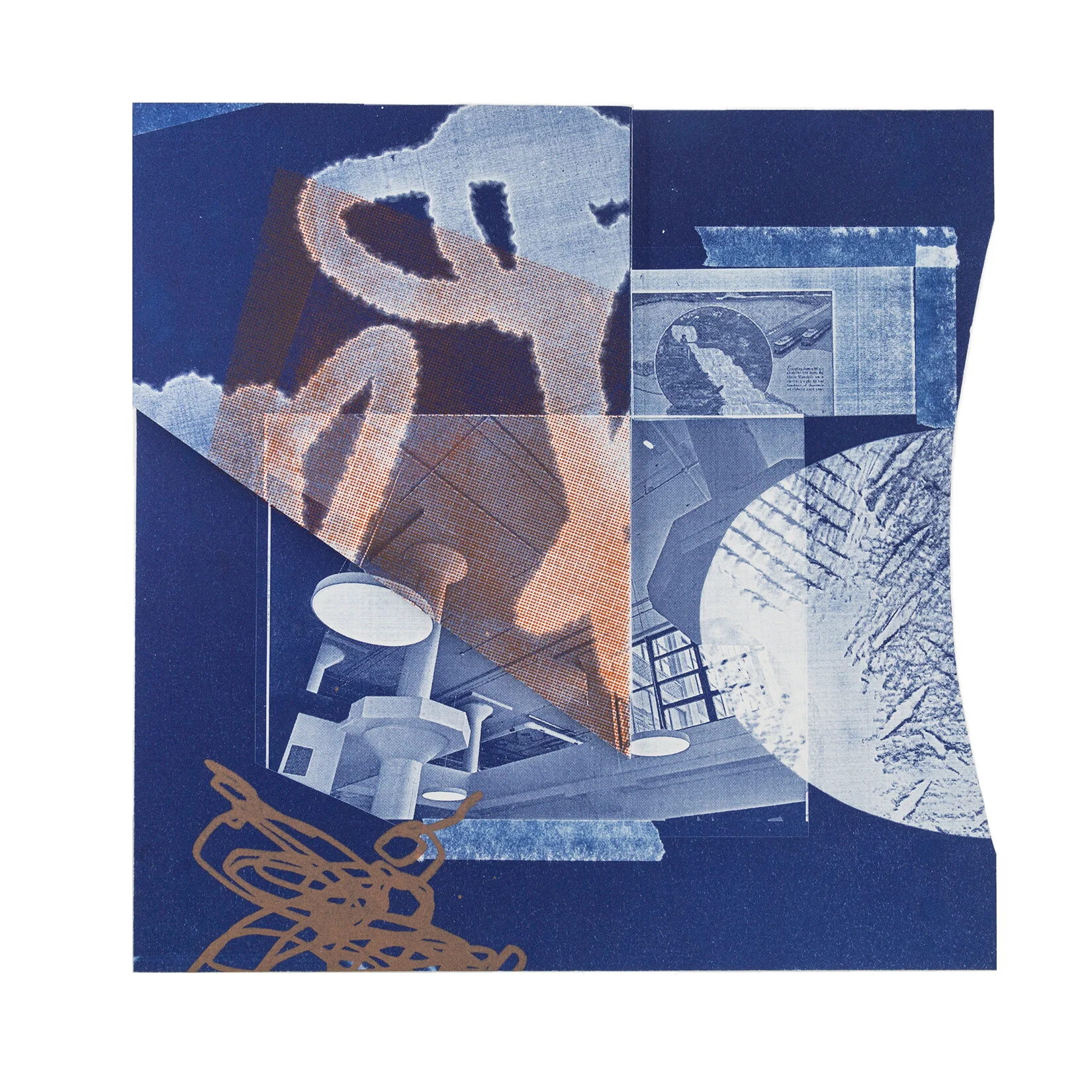 pendulum, one moment trading itself for another Screenprint on cyanotype 10.5 x 10.5” 2019