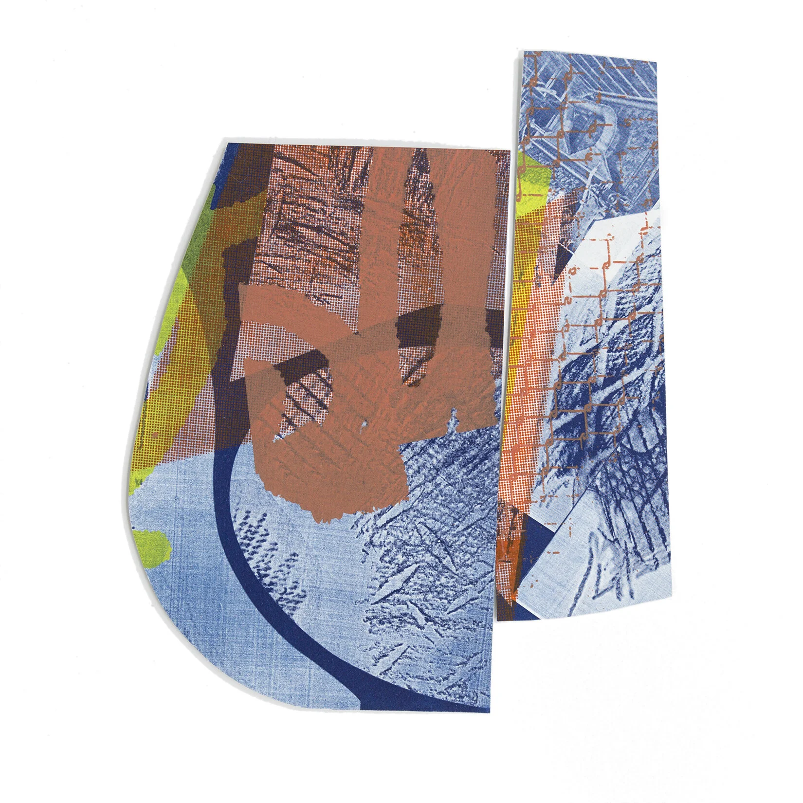 pendulum, one moment trading itself for another Screenprint on cyanotype 9 x 7.5” 2019