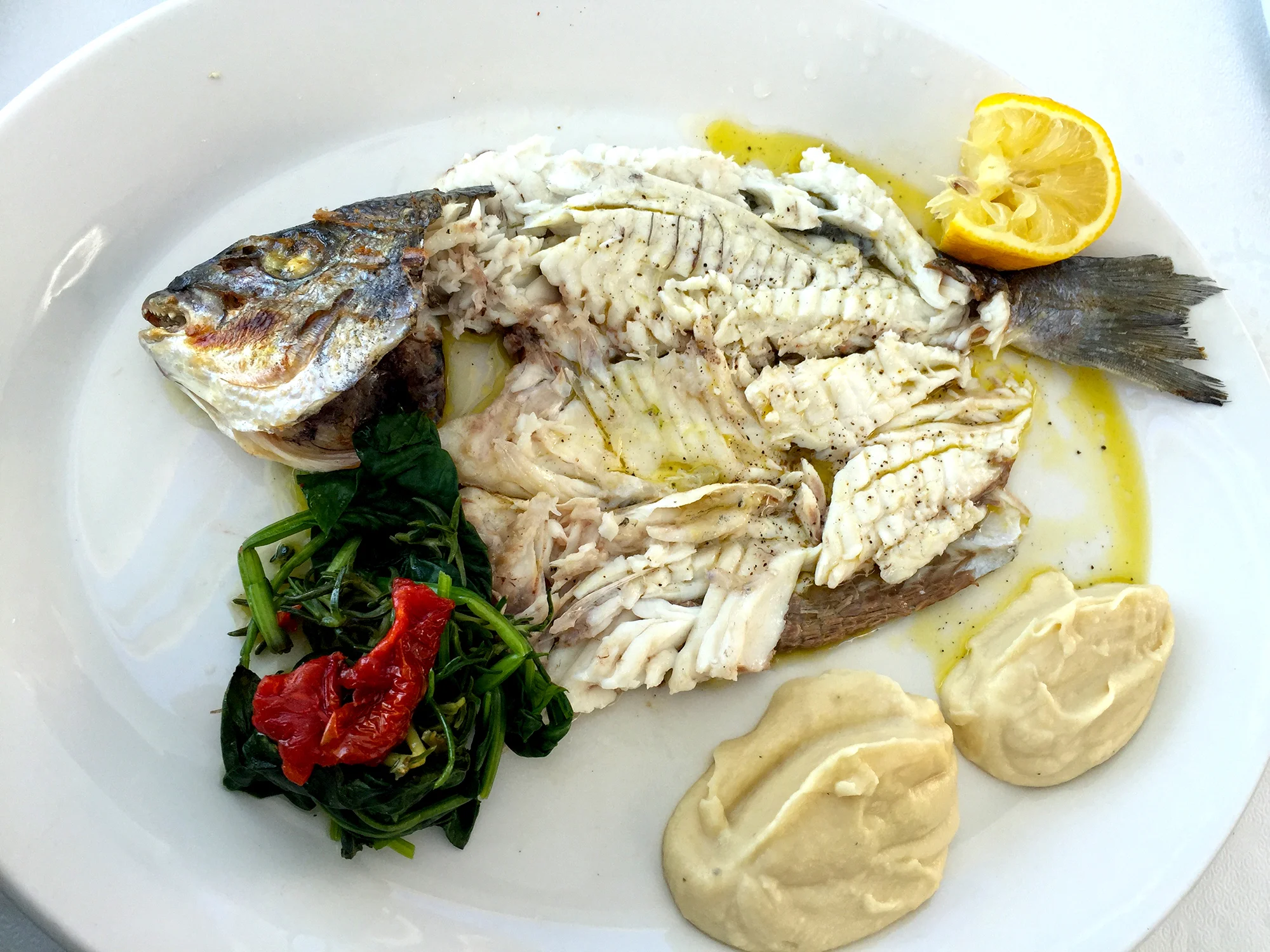 The fish is also UNREAL! So fresh. Make sure you choose a small fish if you are eating it by yourself. They are priced by the weight and I just told my waiter I wanted the smallest one.