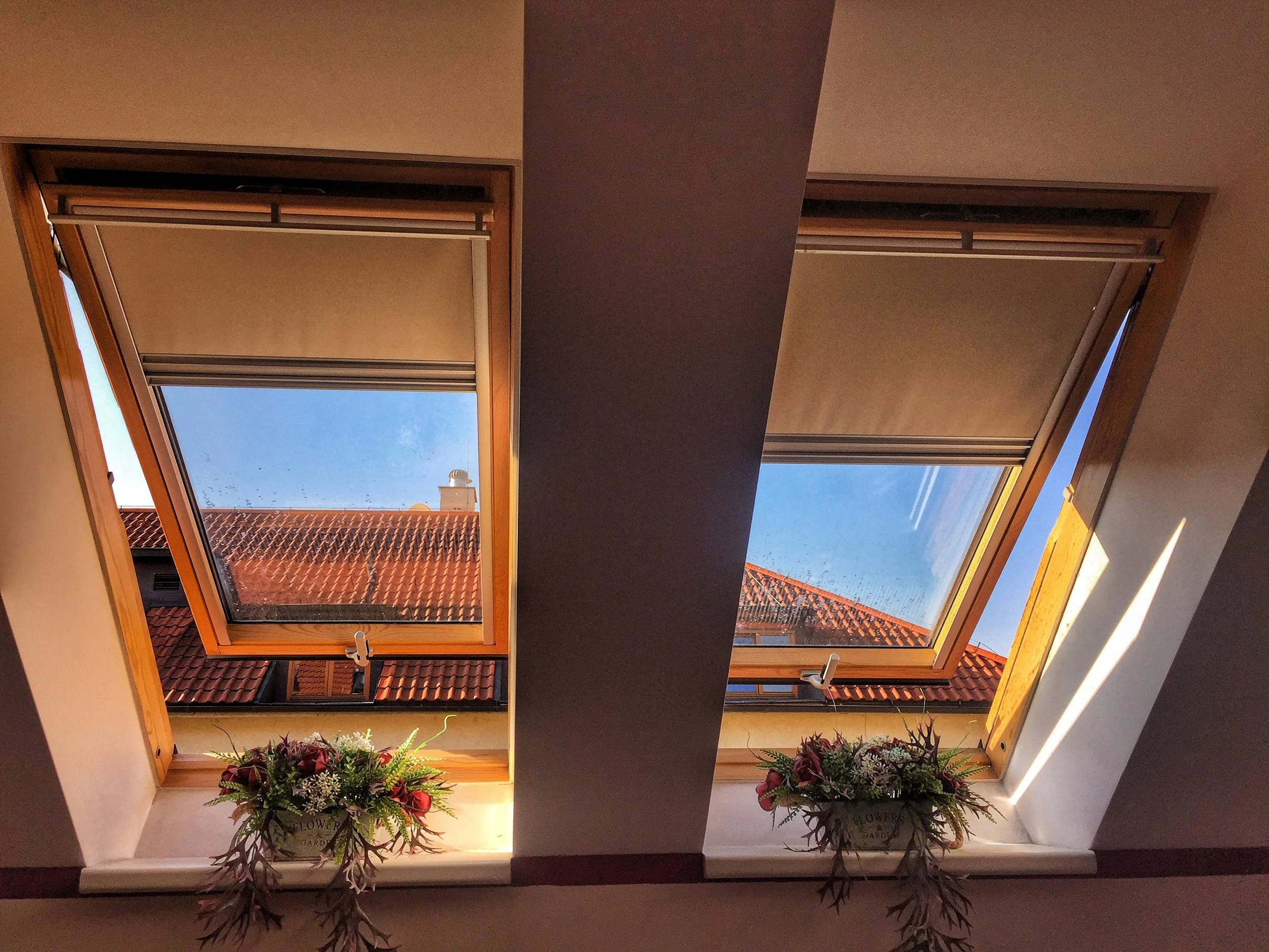 The windows in our Airbnb in Prague
