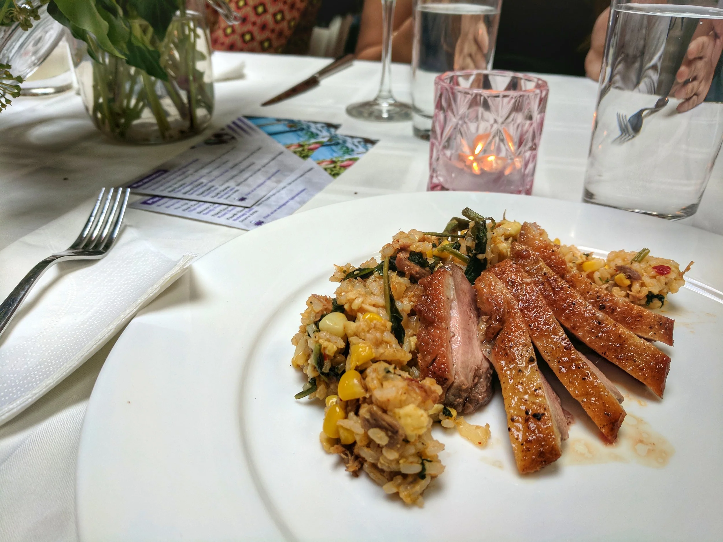 Third/Main Course: Roast duck with duck fat fried rice