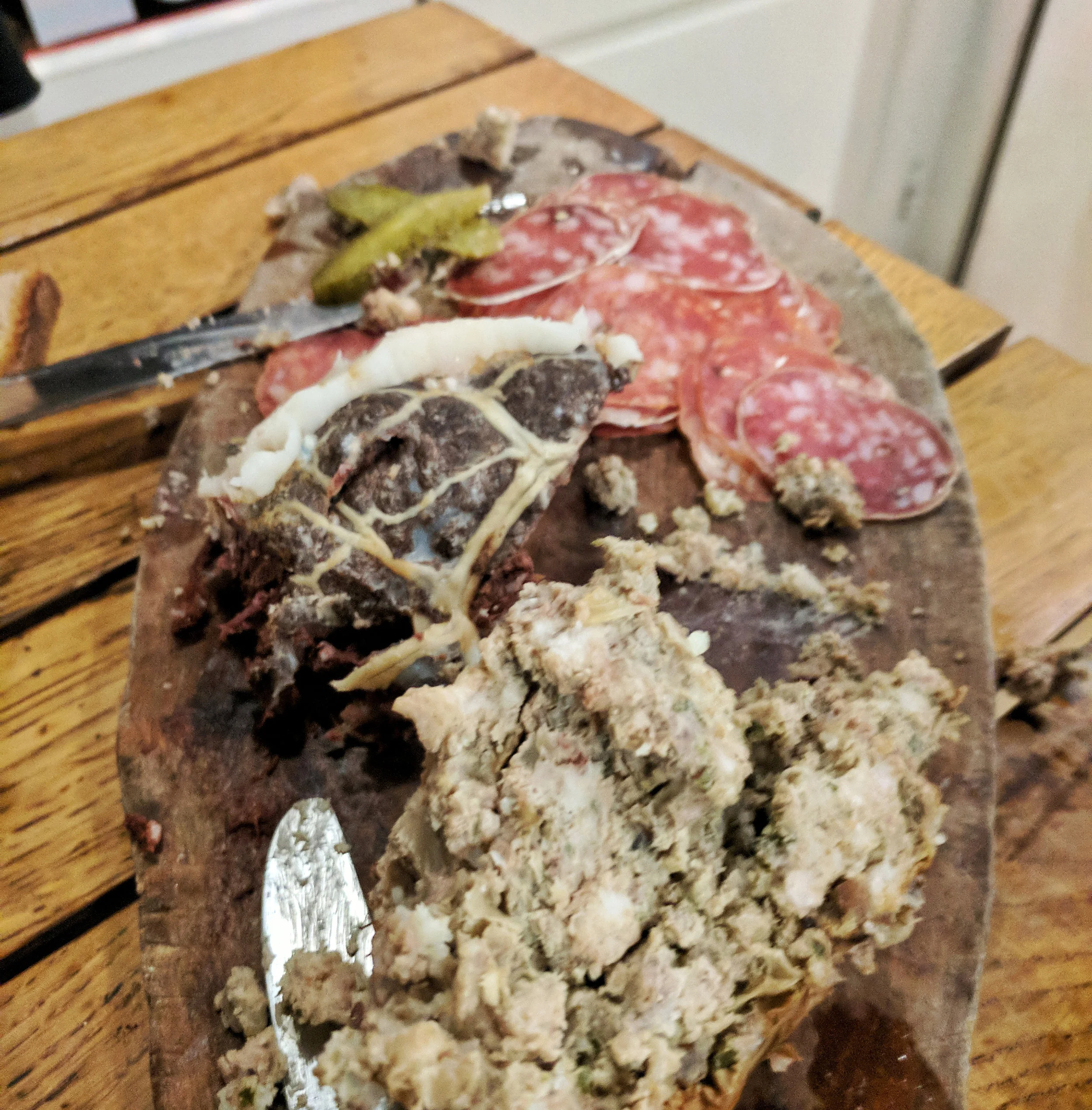 Although it may look disgusting, pâté (which is a mixture of cooked ground meat and fat minced into a spreadable paste) is actually delicious!