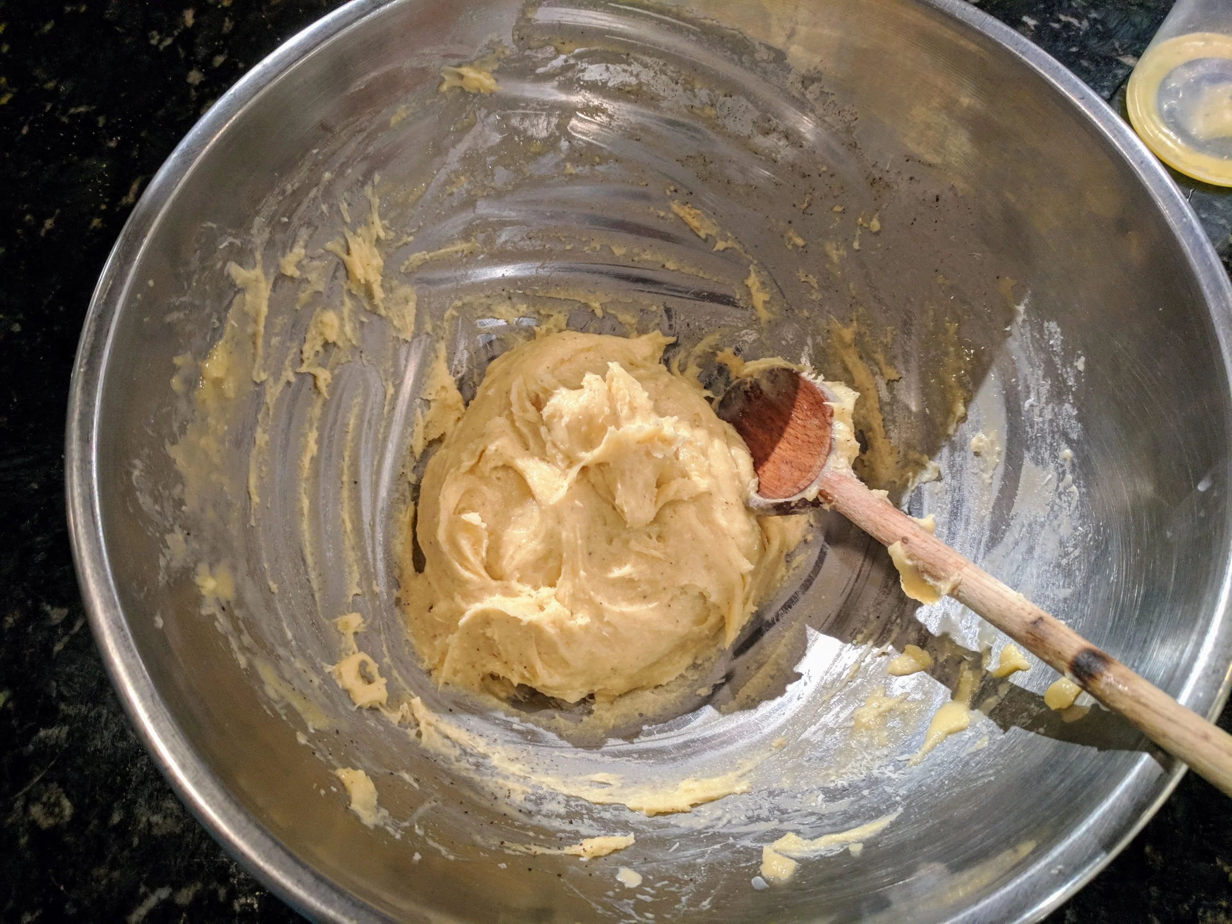 The Pâte à choux dough being made