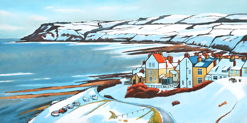 sun on the snow robin hoods bay.jpg