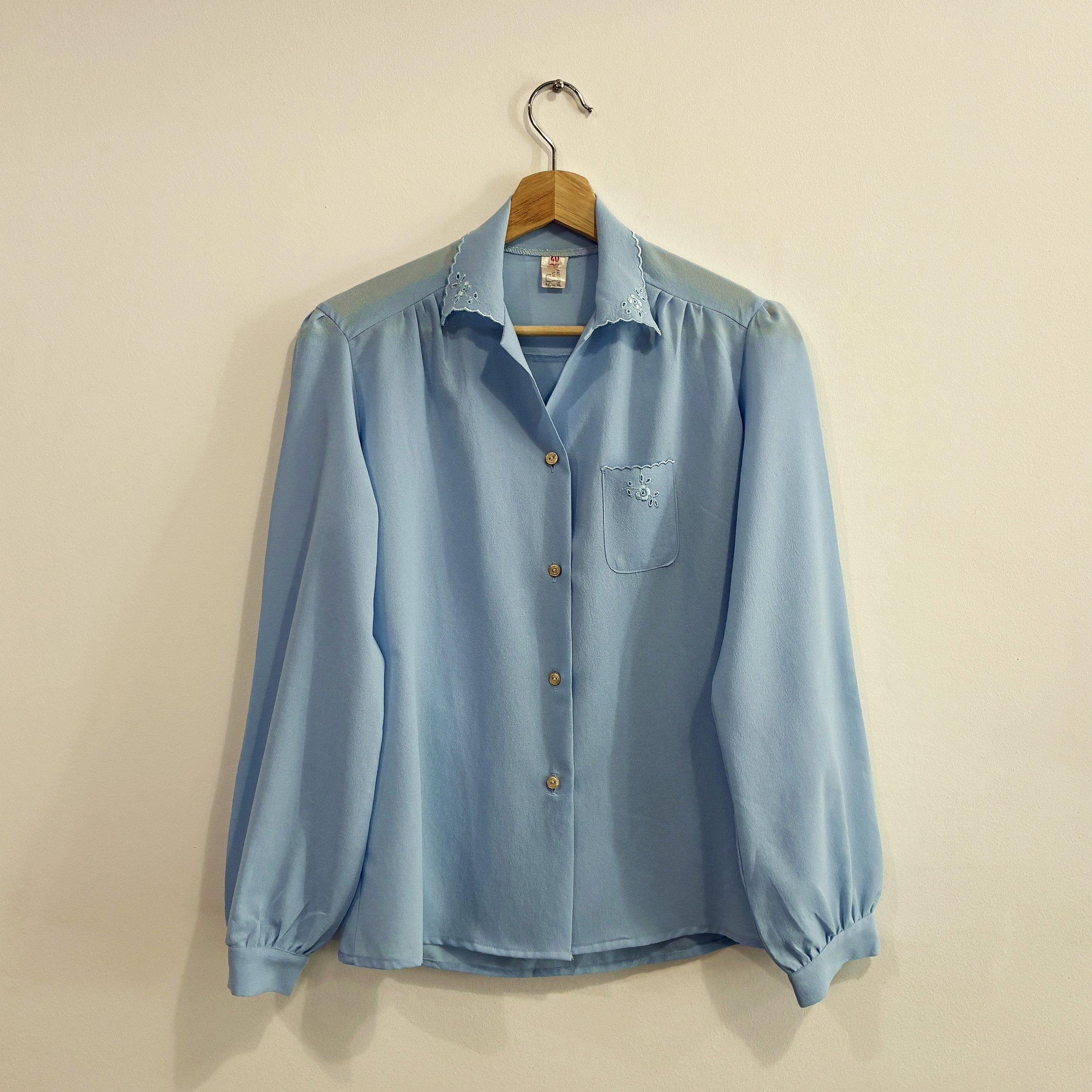 Camisa vintage "Blue", talla 36
