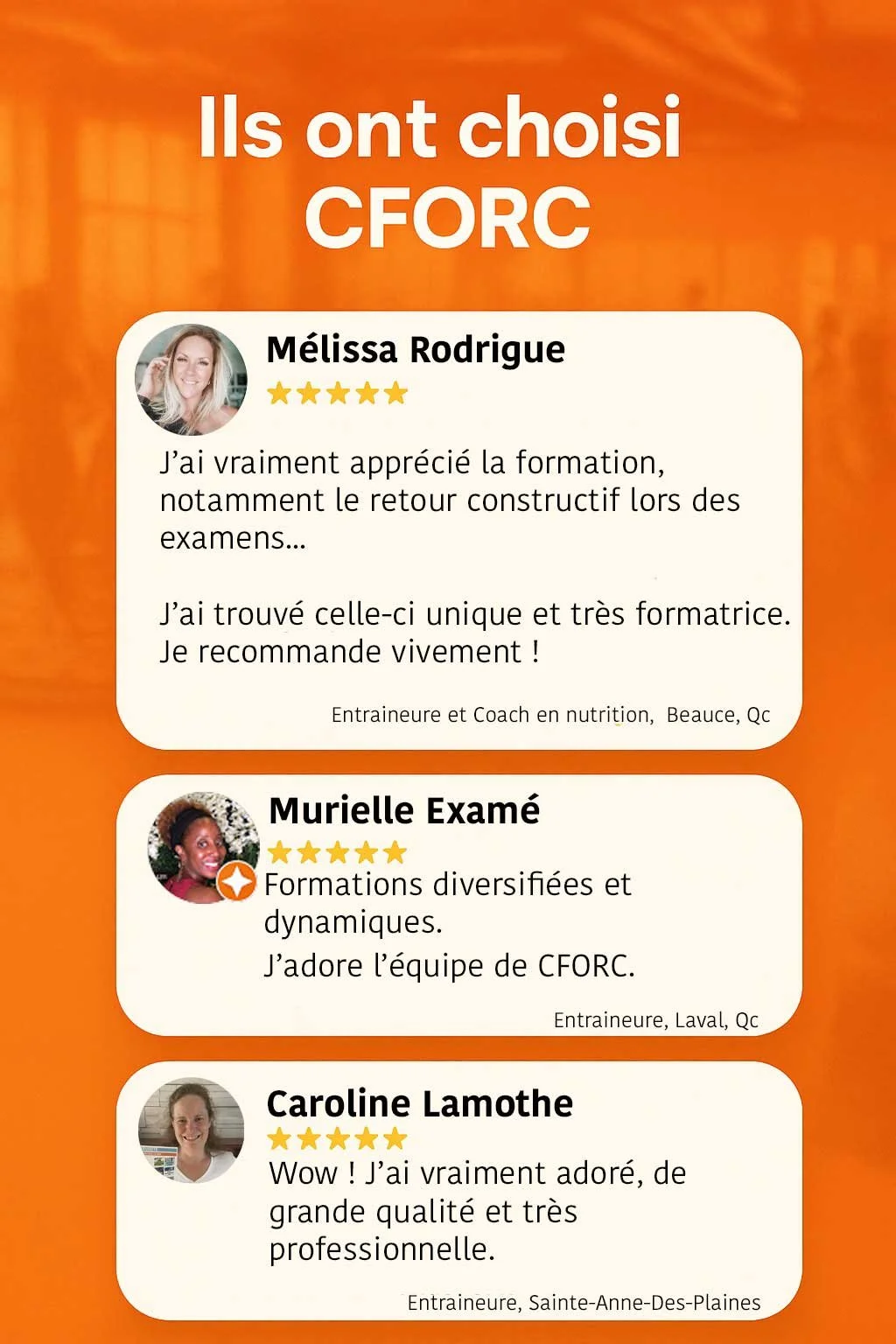 Avis Google de participants sur la certification d’intervenant sportif CFORC