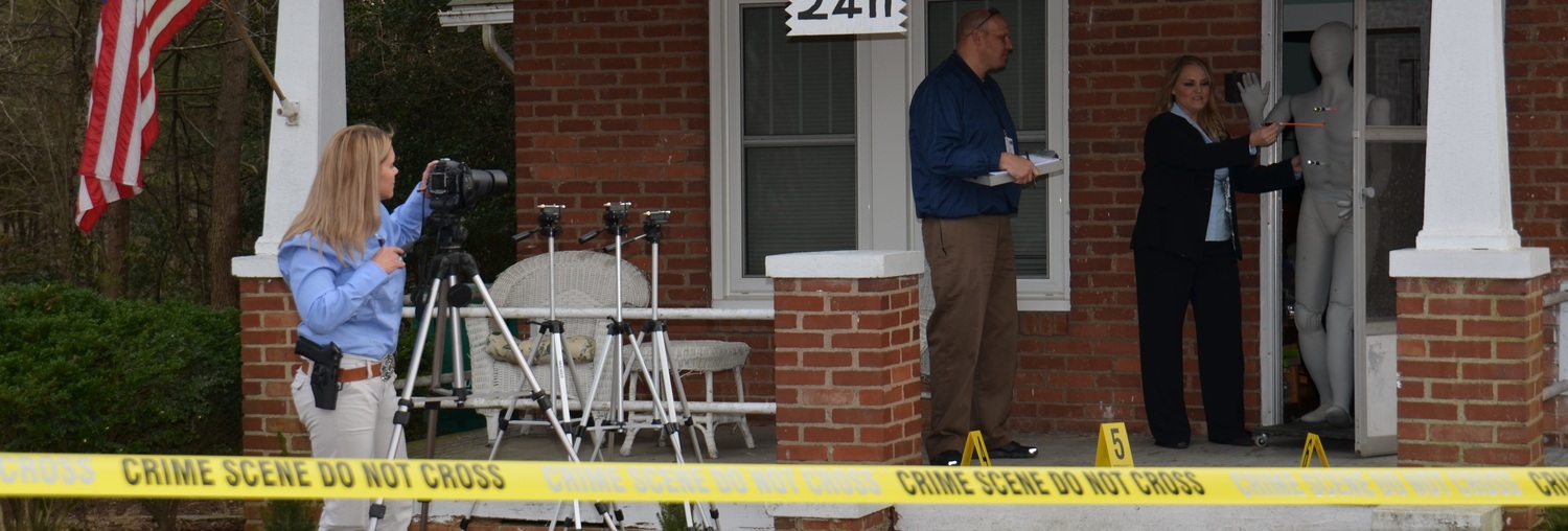 Kaleidoscope System Shooting Reconstruction with Albemarle Police Department. Mock Scene for The Murder Room.