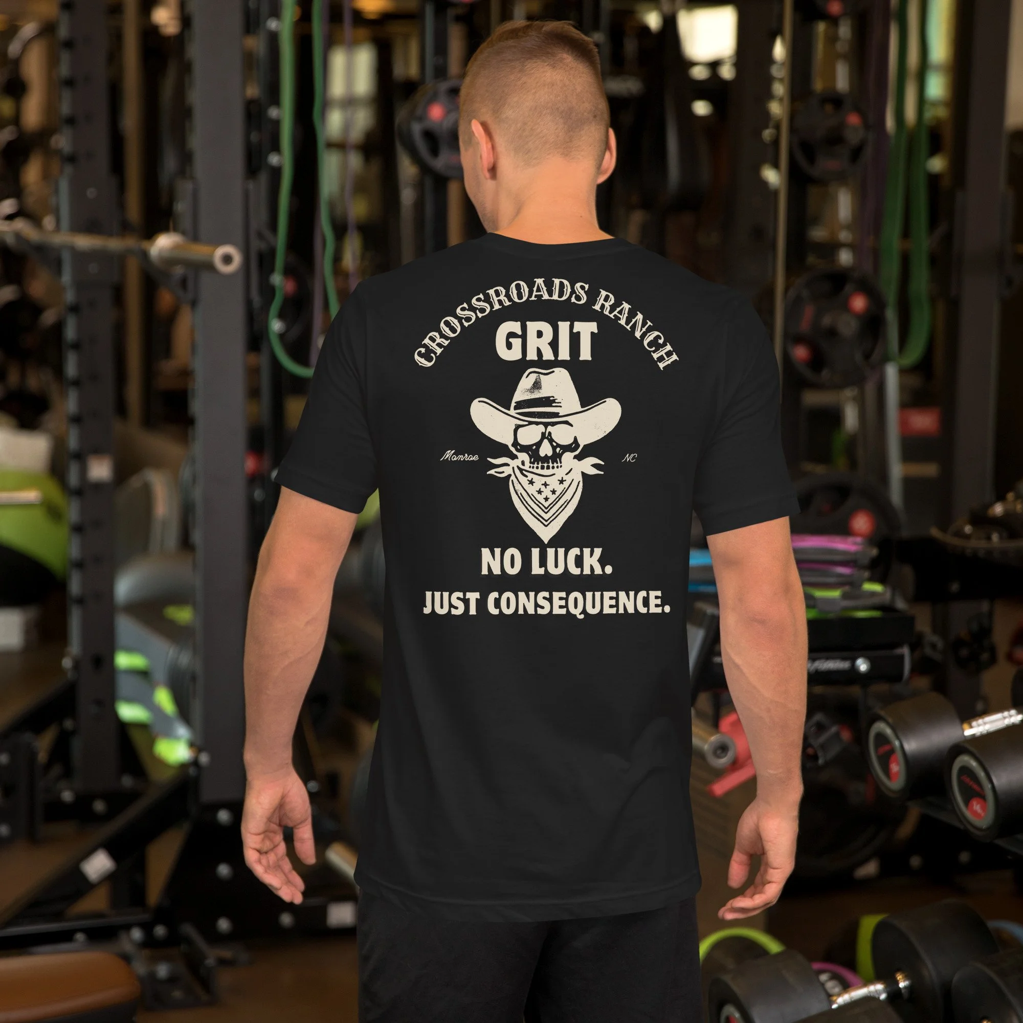 Crossroads Ranch Skull Tee: No luck. Just consequence.